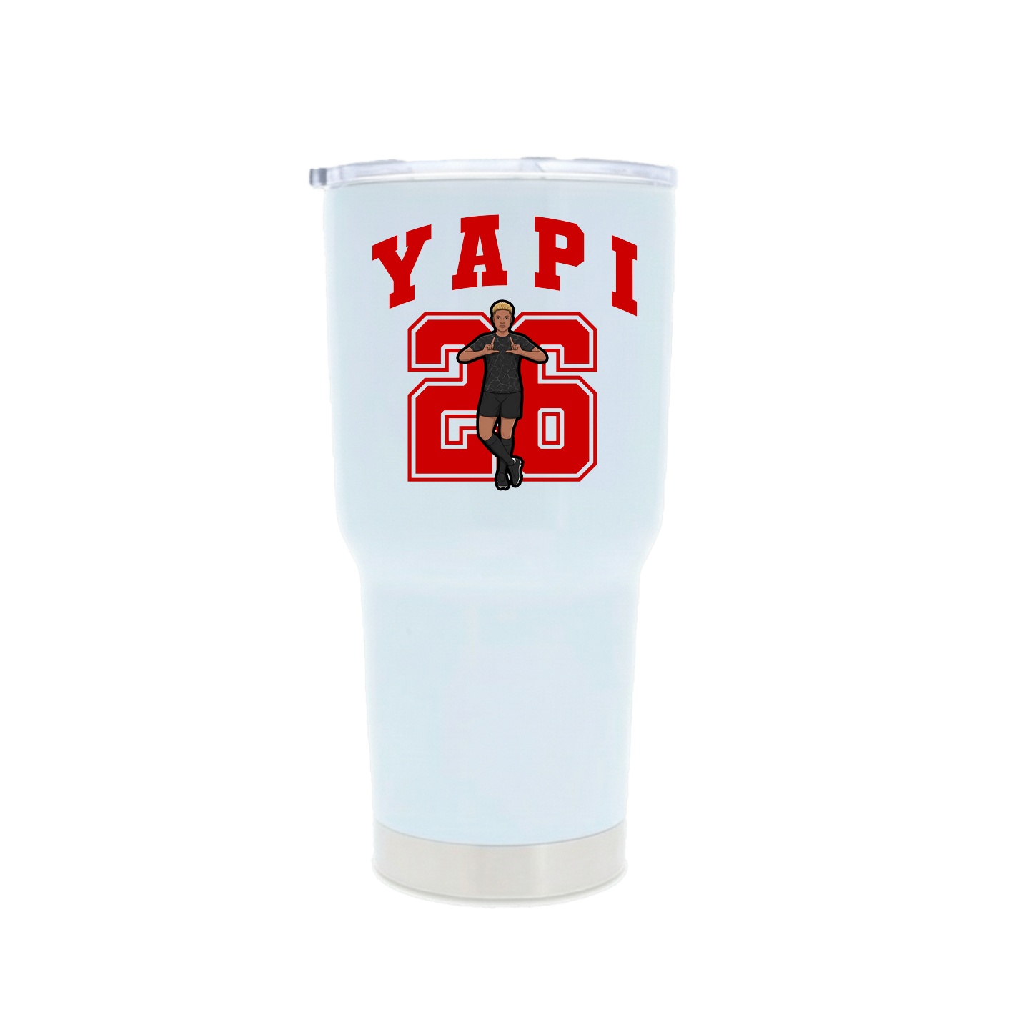 30oz Stainless Steel Tumbler — Number in White