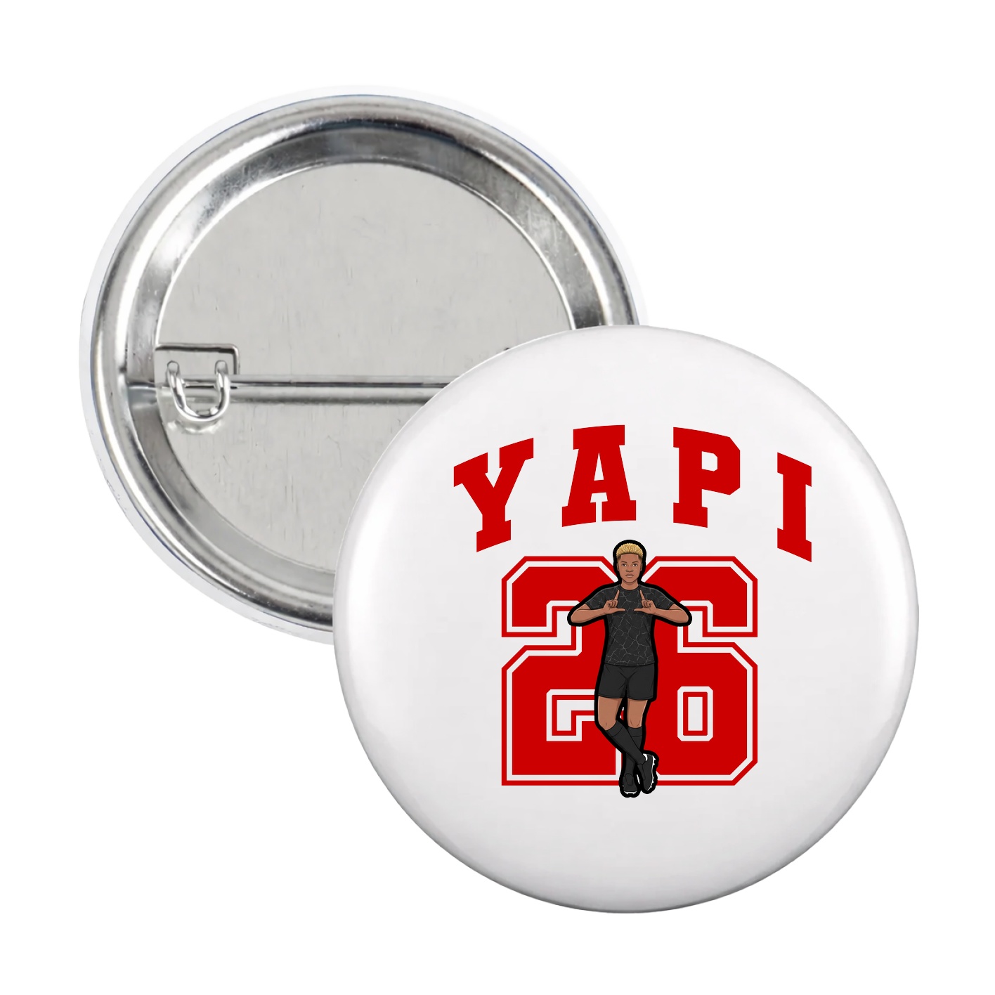 Game Day Button — Number in White