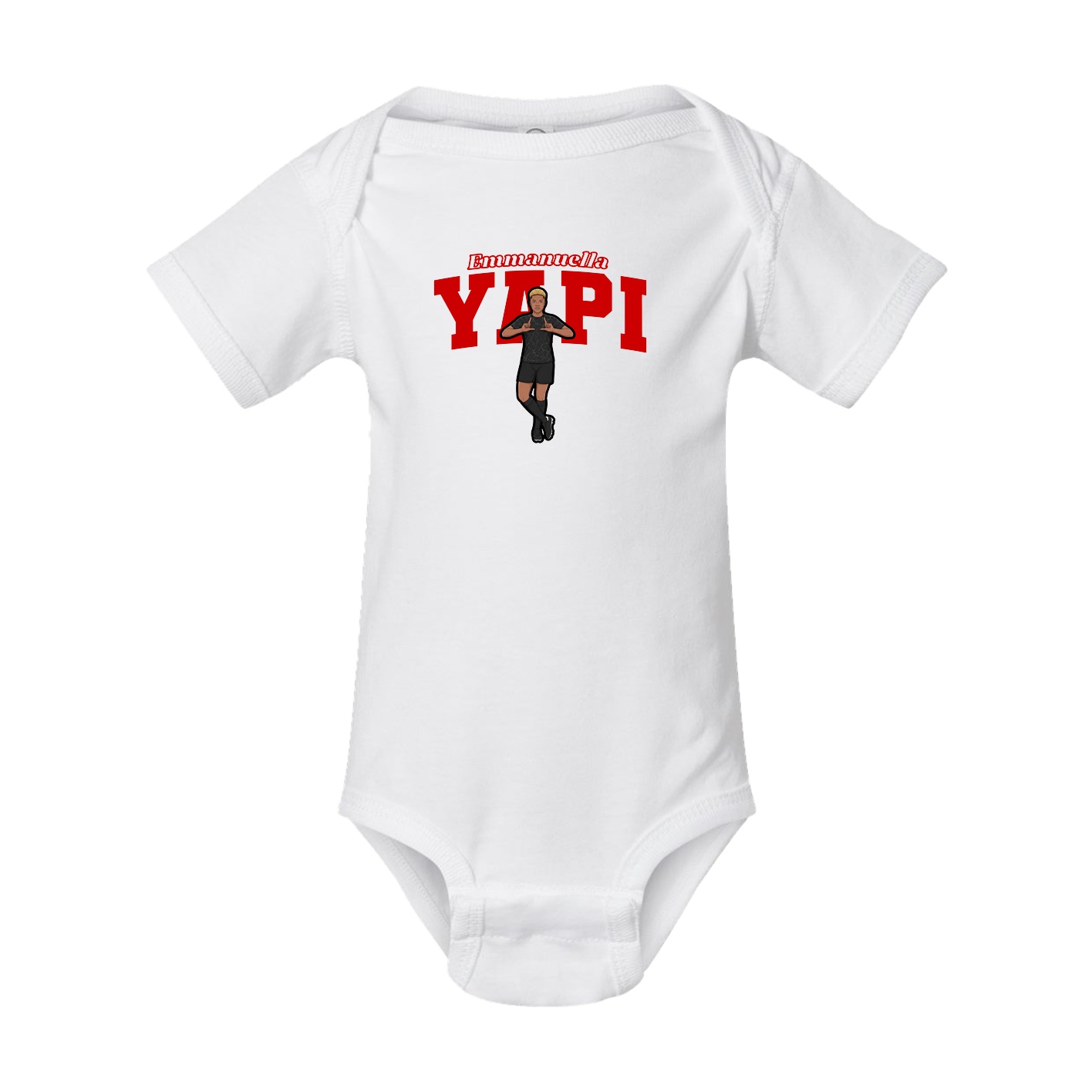 Baby Onesie — Name Arch in White