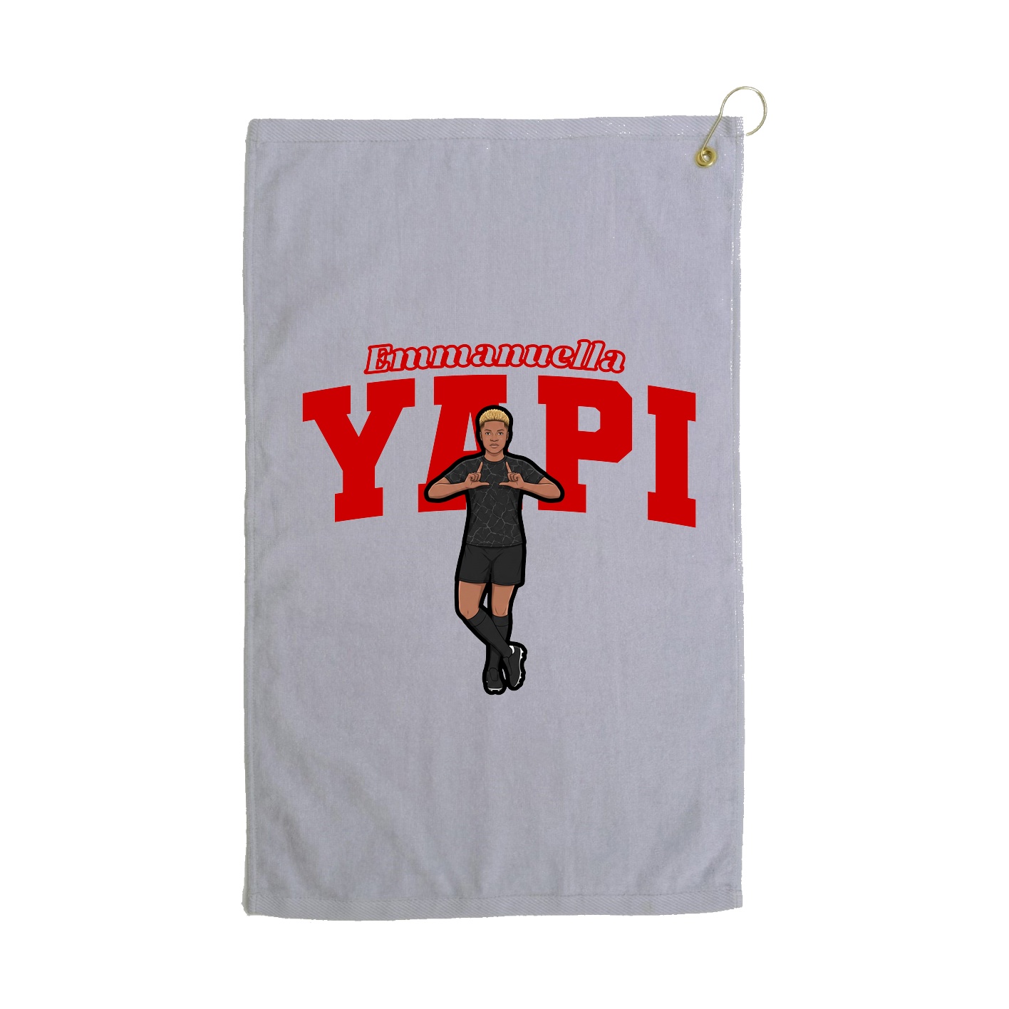 Golf Towel — Name Arch in Grey