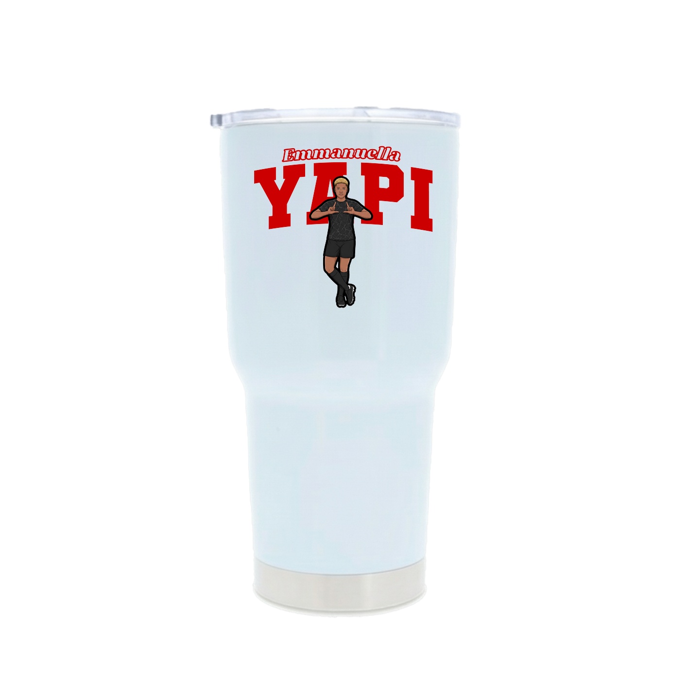 30oz Stainless Steel Tumbler — Name Arch in White