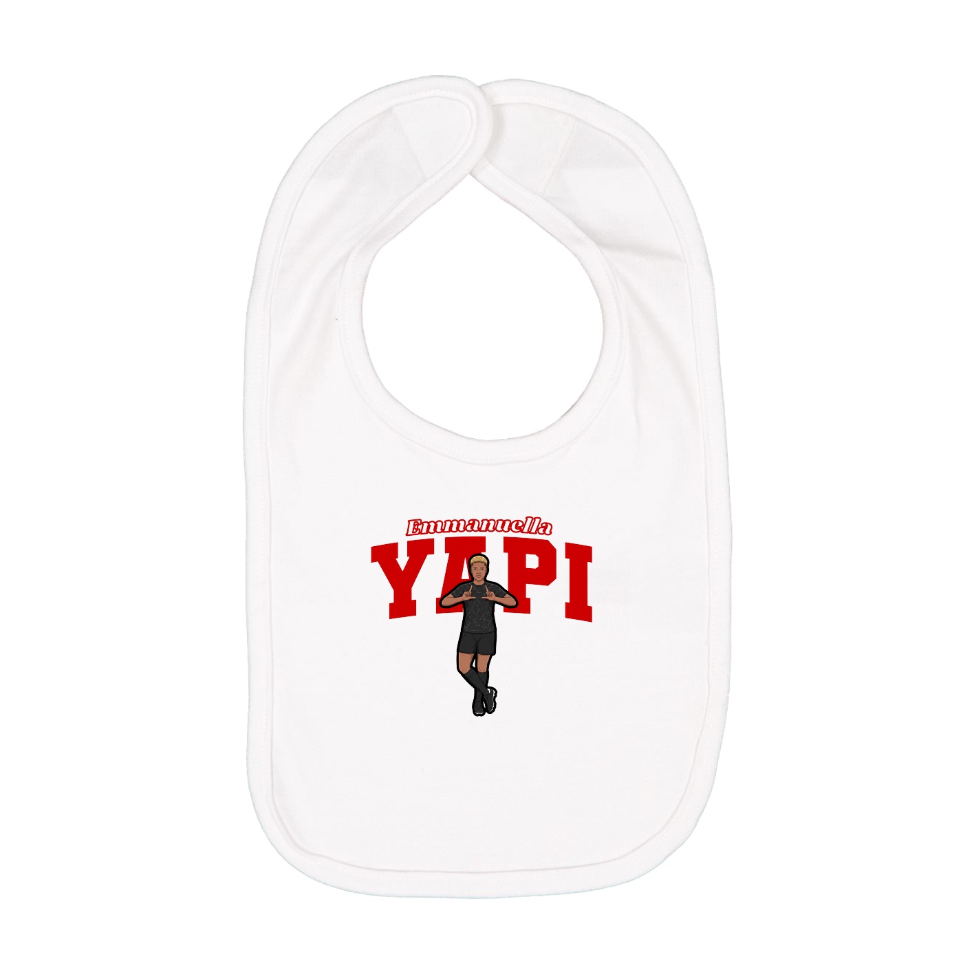 Infant Bib — Name Arch in White