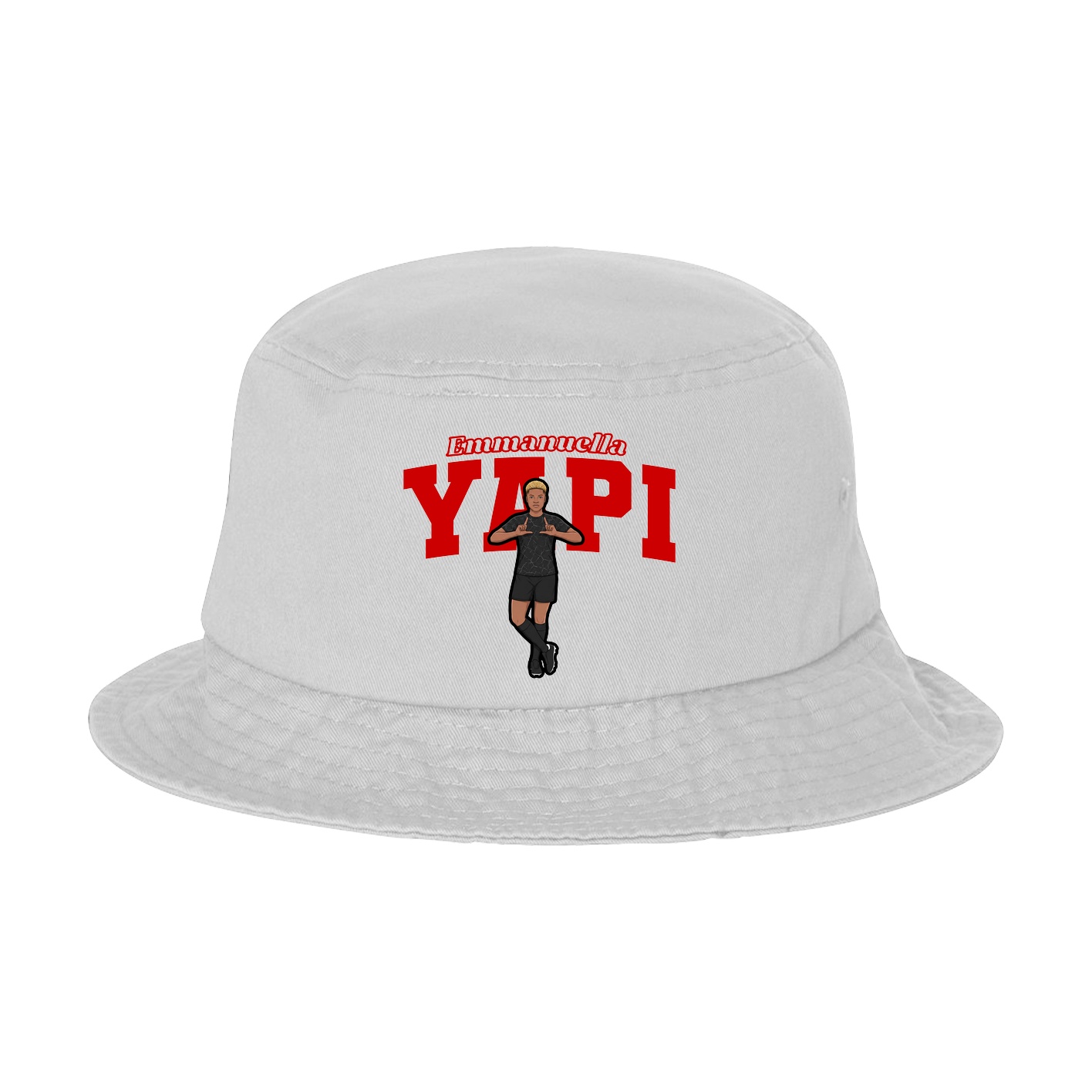 Bucket Cap — Name Arch in White