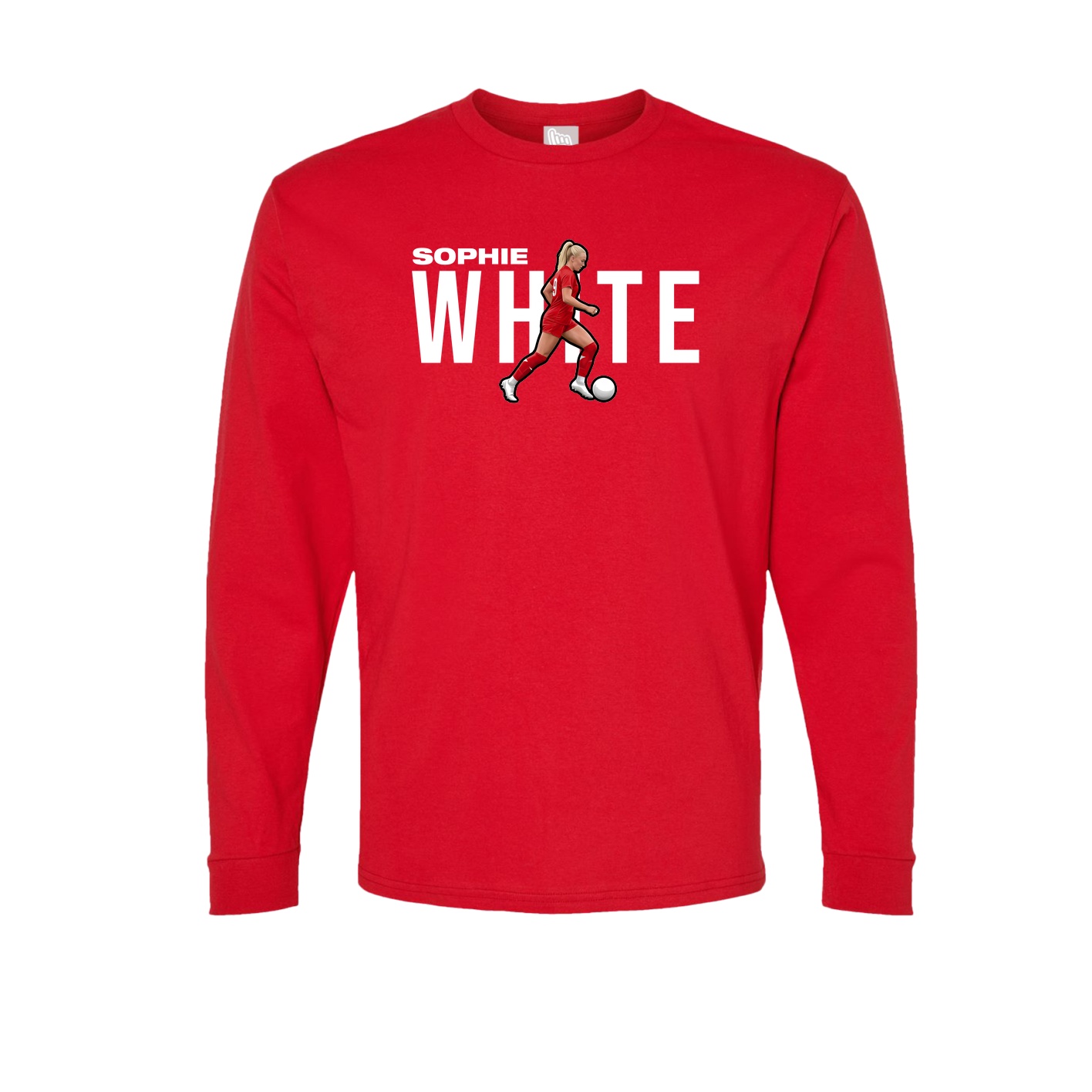 Long Sleeve Tee — Player Name in Red