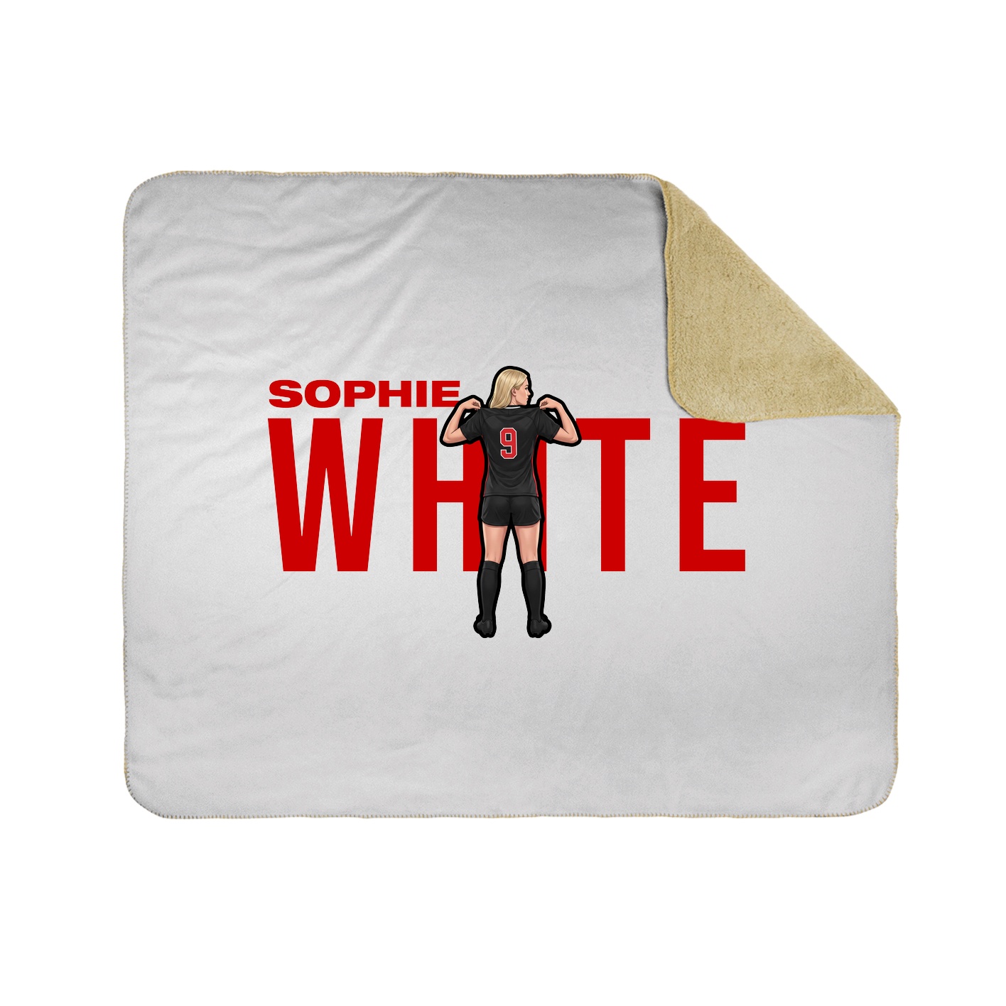 Throw Blanket — Player Name in White