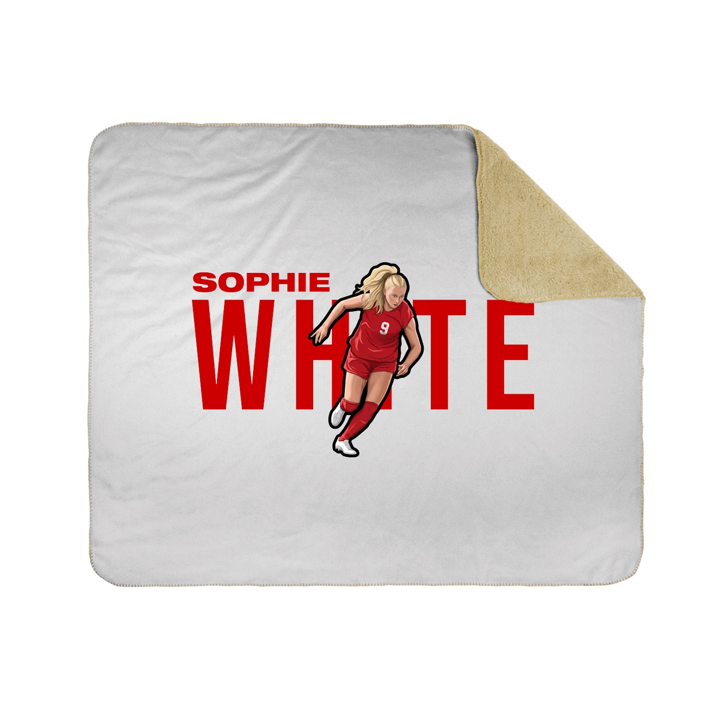 Throw Blanket — Player Name in White