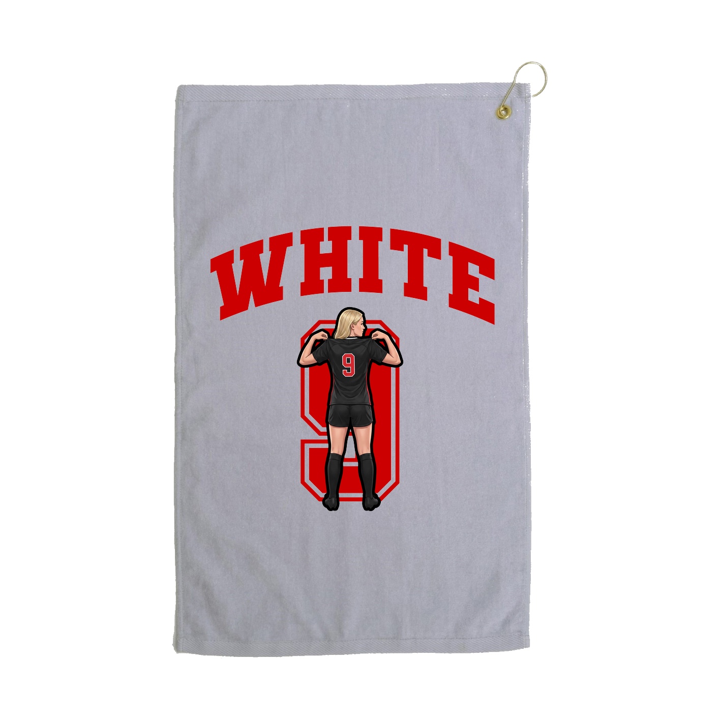 Golf Towel — Number in Grey