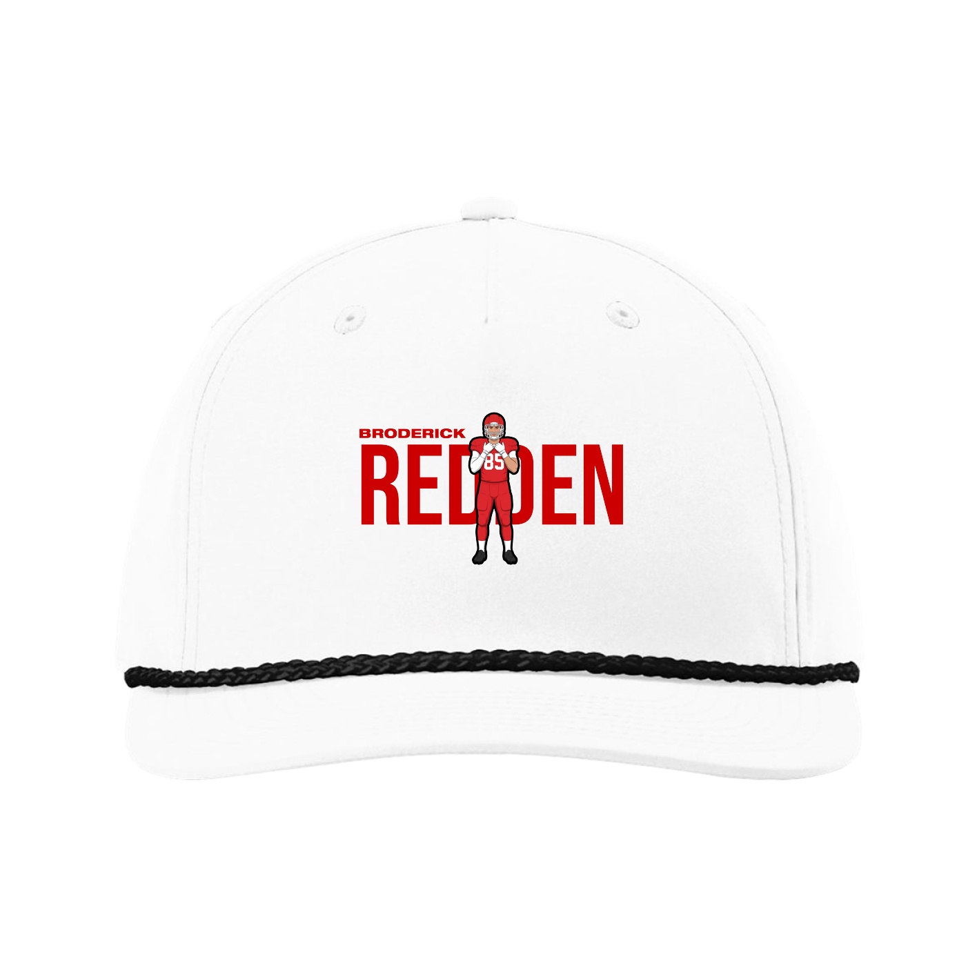 Five-Panel Classic Rope Cap — Player Name in White