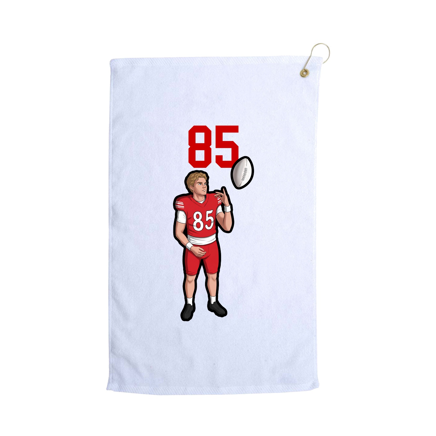 Golf Towel — Number Top in White