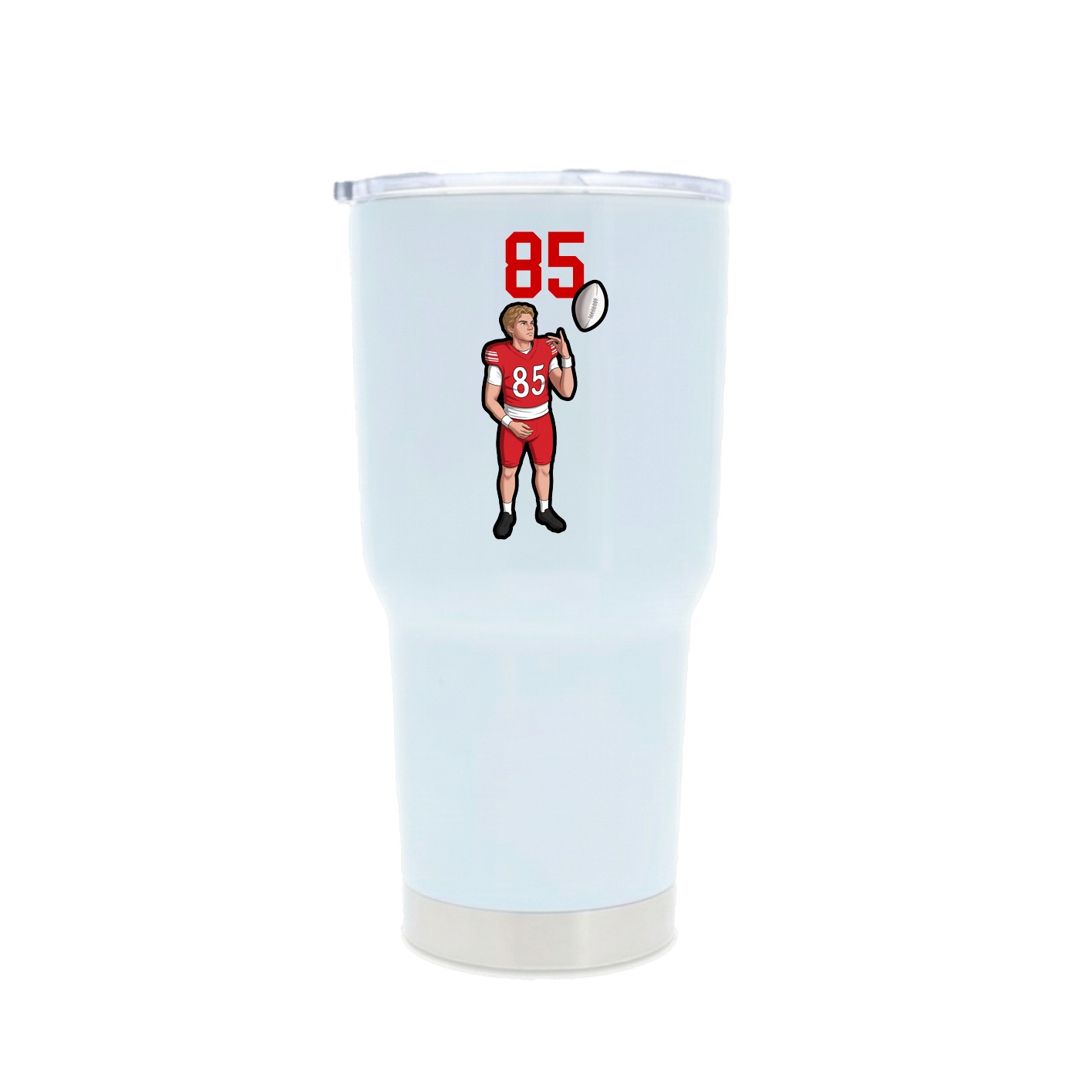 30oz Stainless Steel Tumbler — Number Top in White
