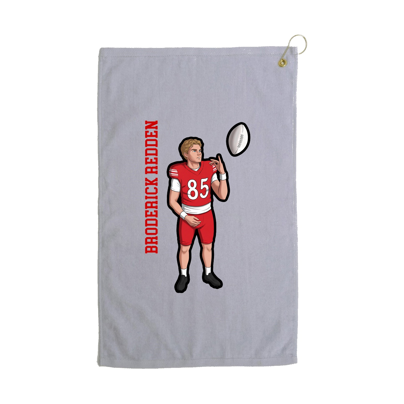 Golf Towel — Name Vertical in Grey