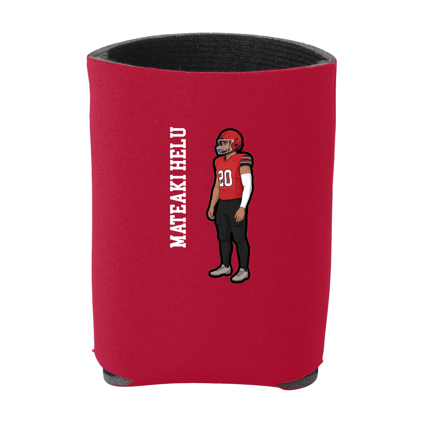 Can Holder — Name Vertical in Red