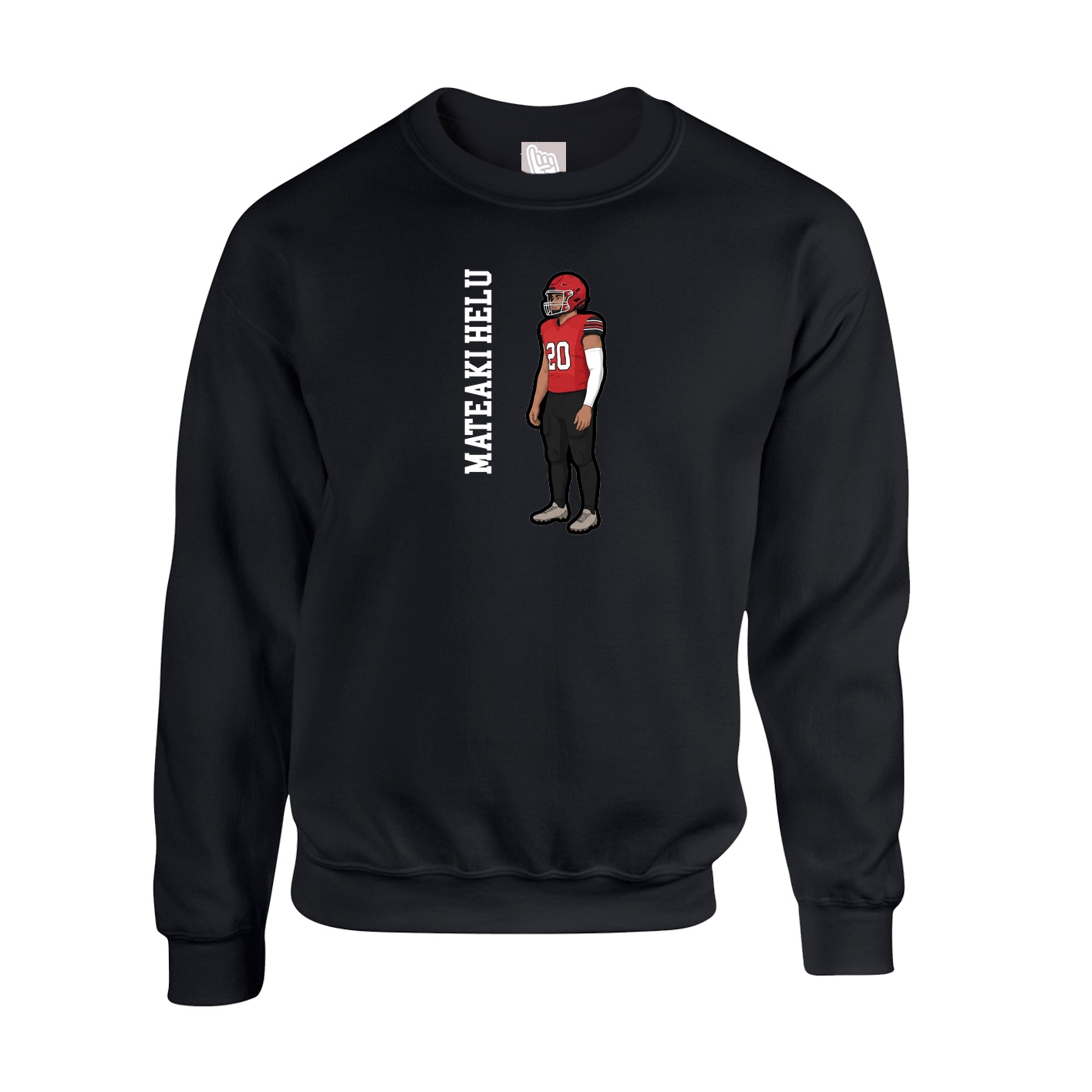 Fleece Crew — Name Vertical in Black