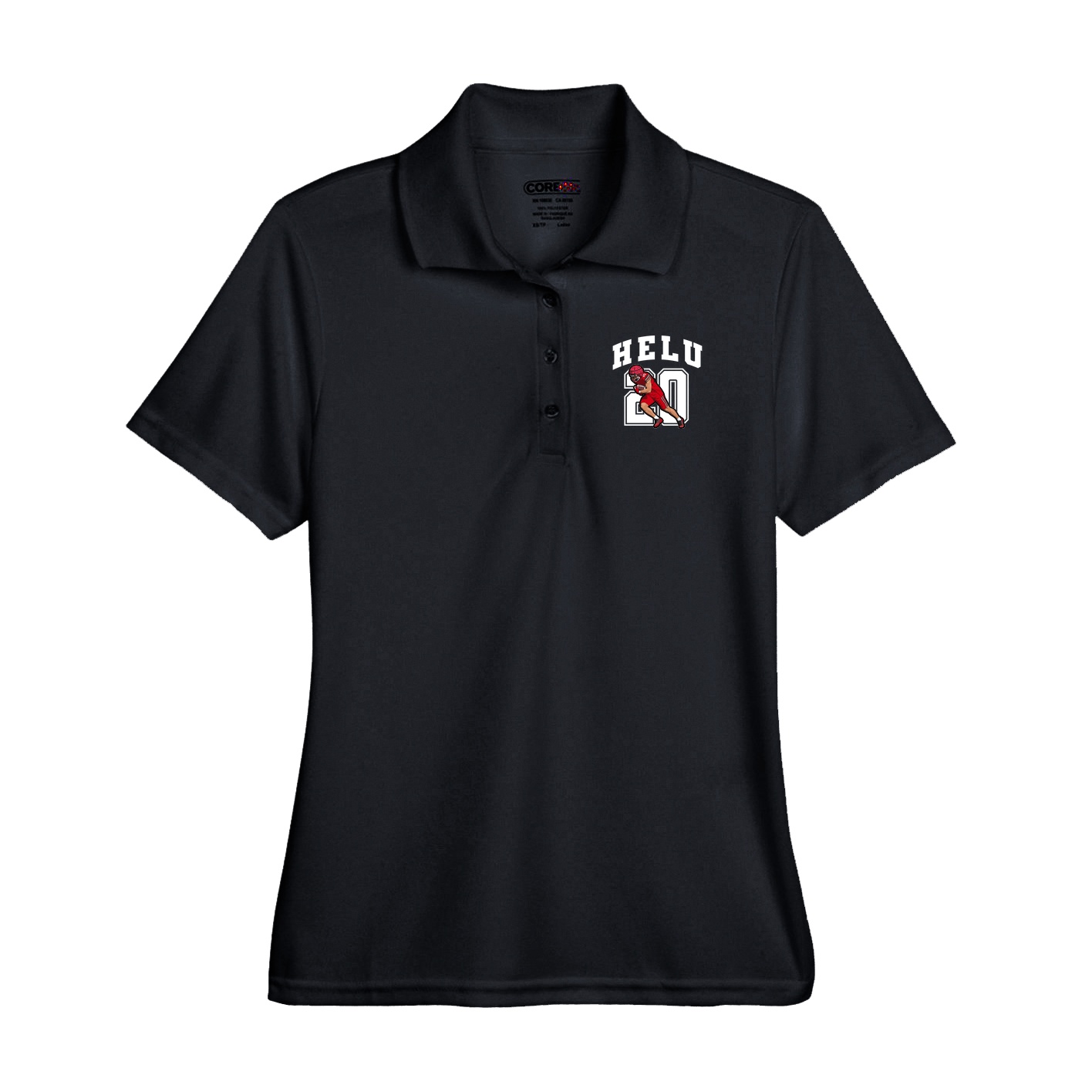 Performance Polo — Number in Black