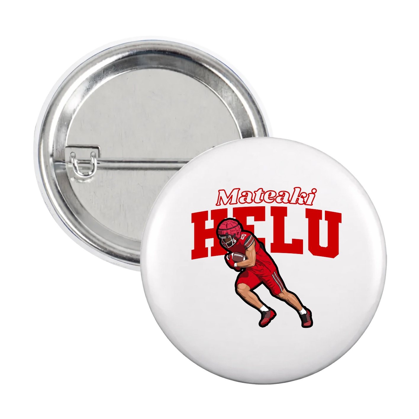 Game Day Button — Name Arch in White