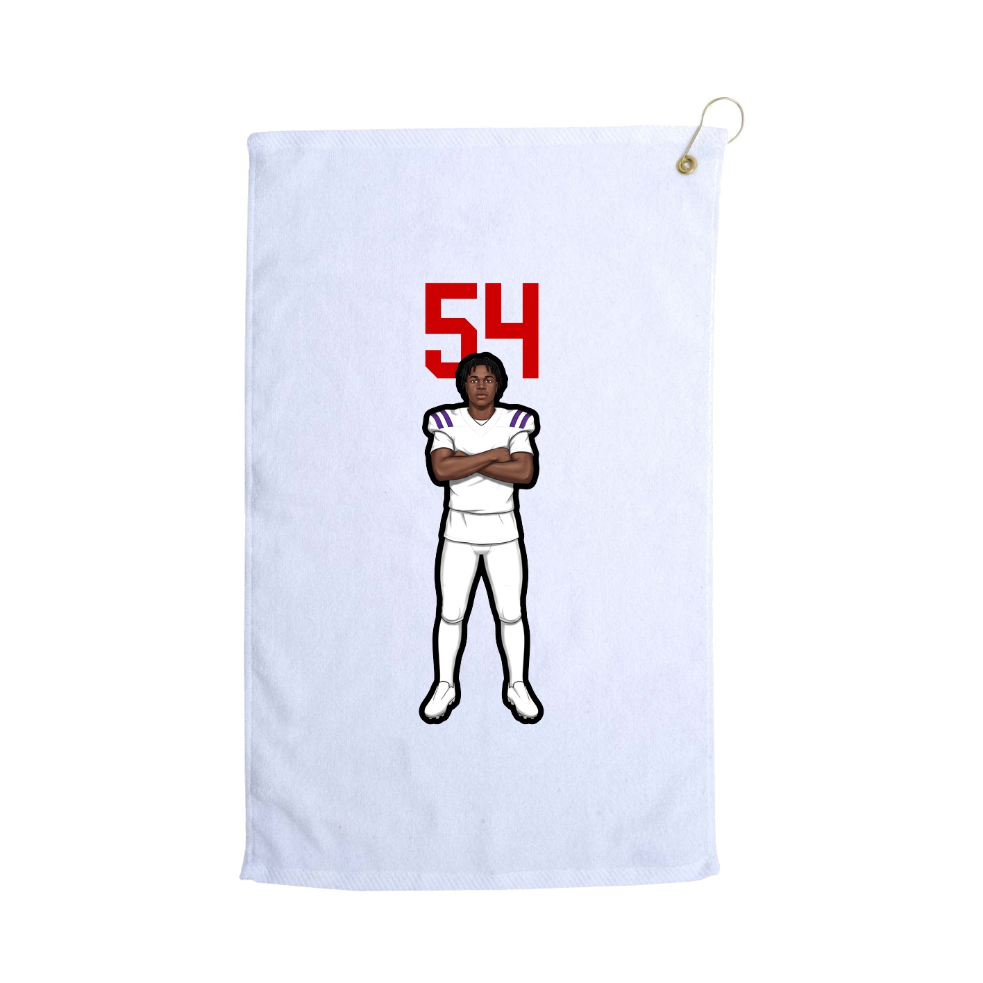 Golf Towel — Number Top in White