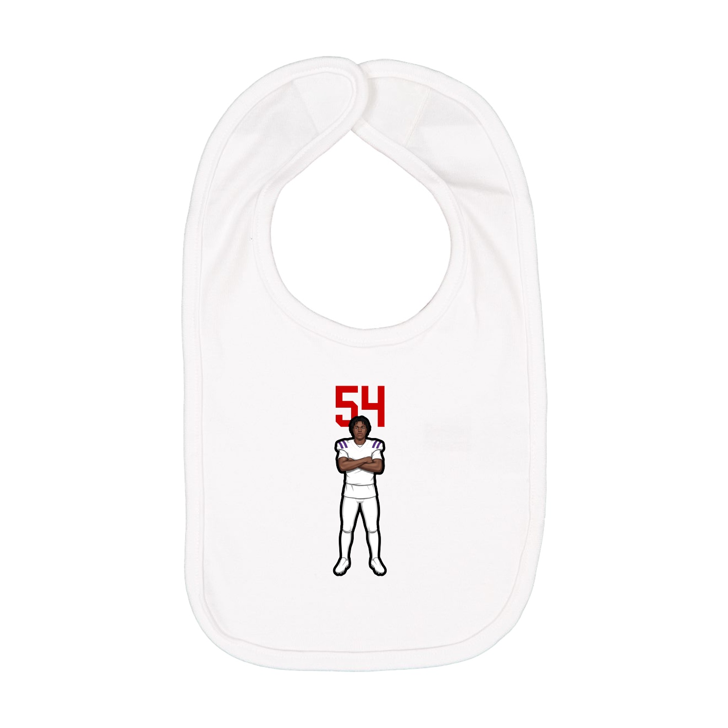 Infant Bib — Number Top in White