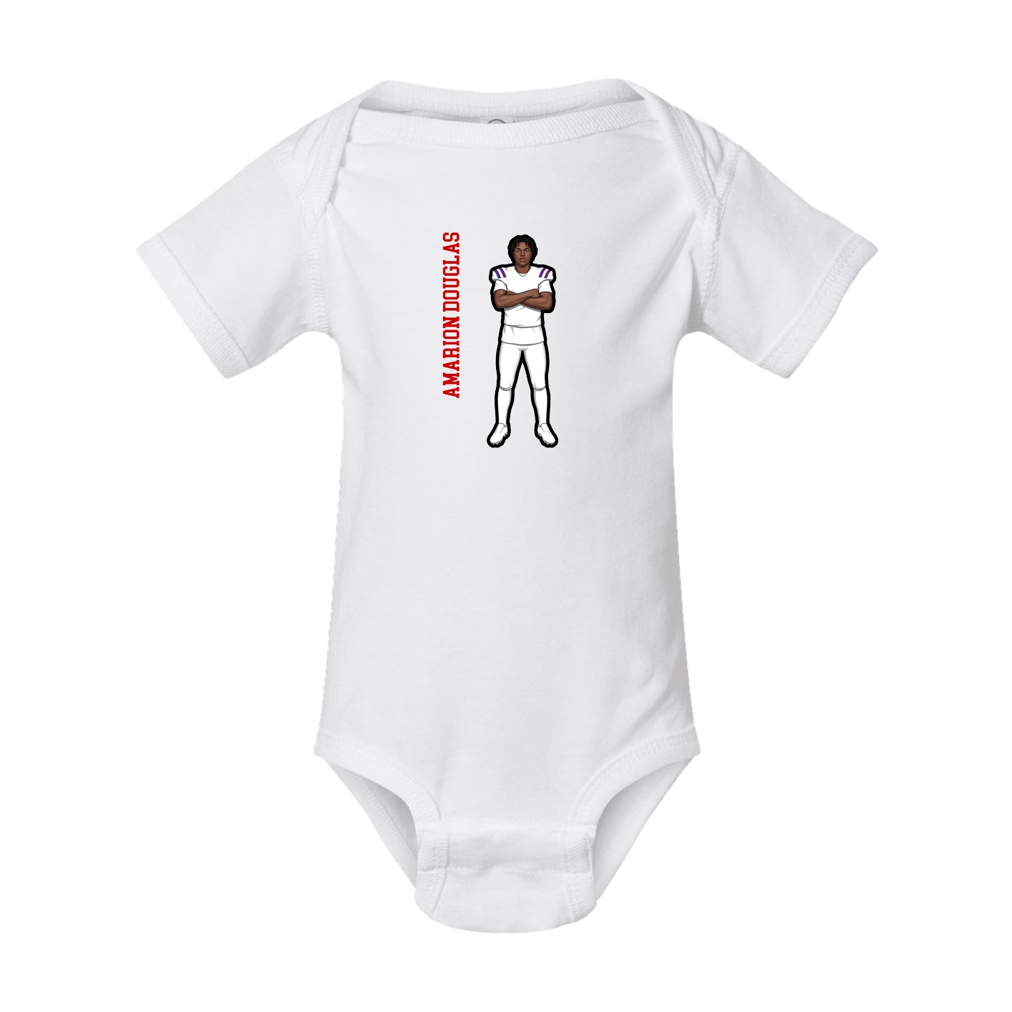 Baby Onesie — Name Vertical in White
