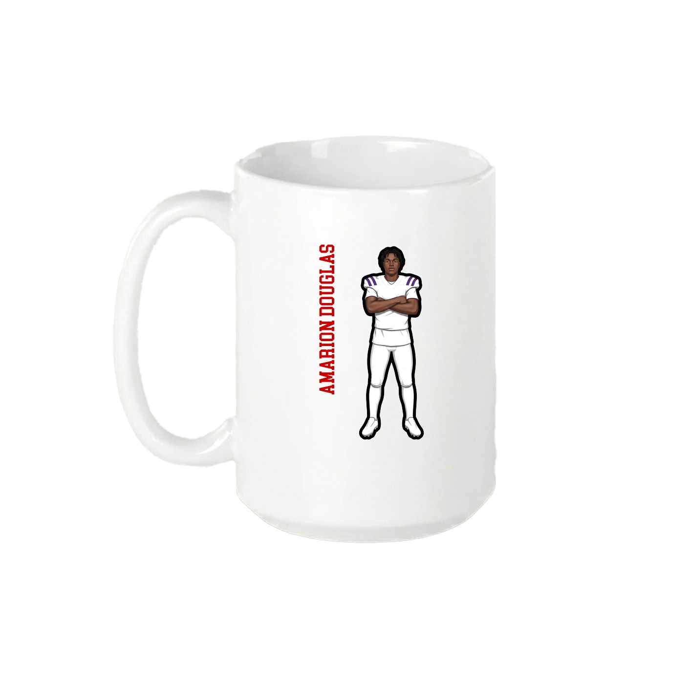 15oz Coffee Mug — Name Vertical in White