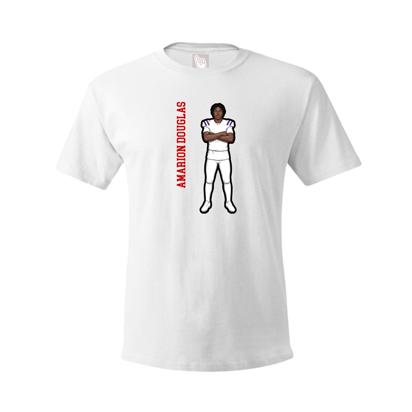 Tee — Name Vertical in White