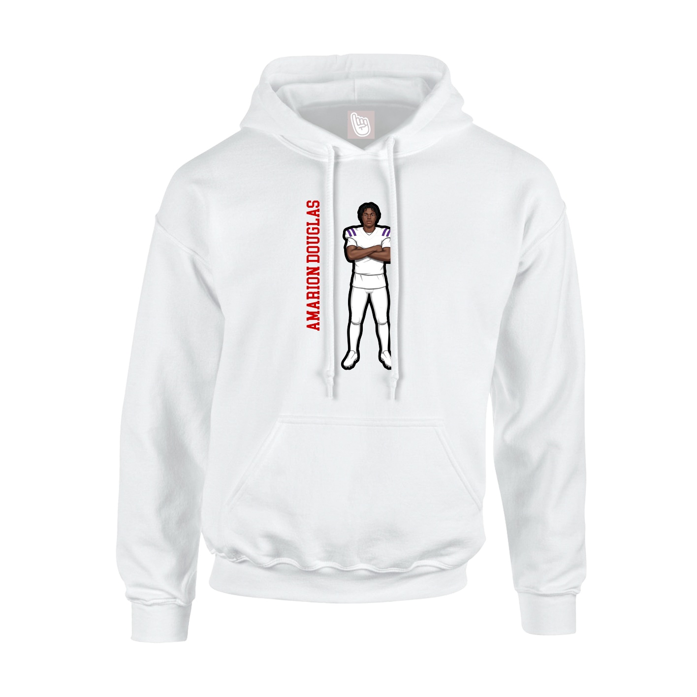 Hoodie — Name Vertical in White