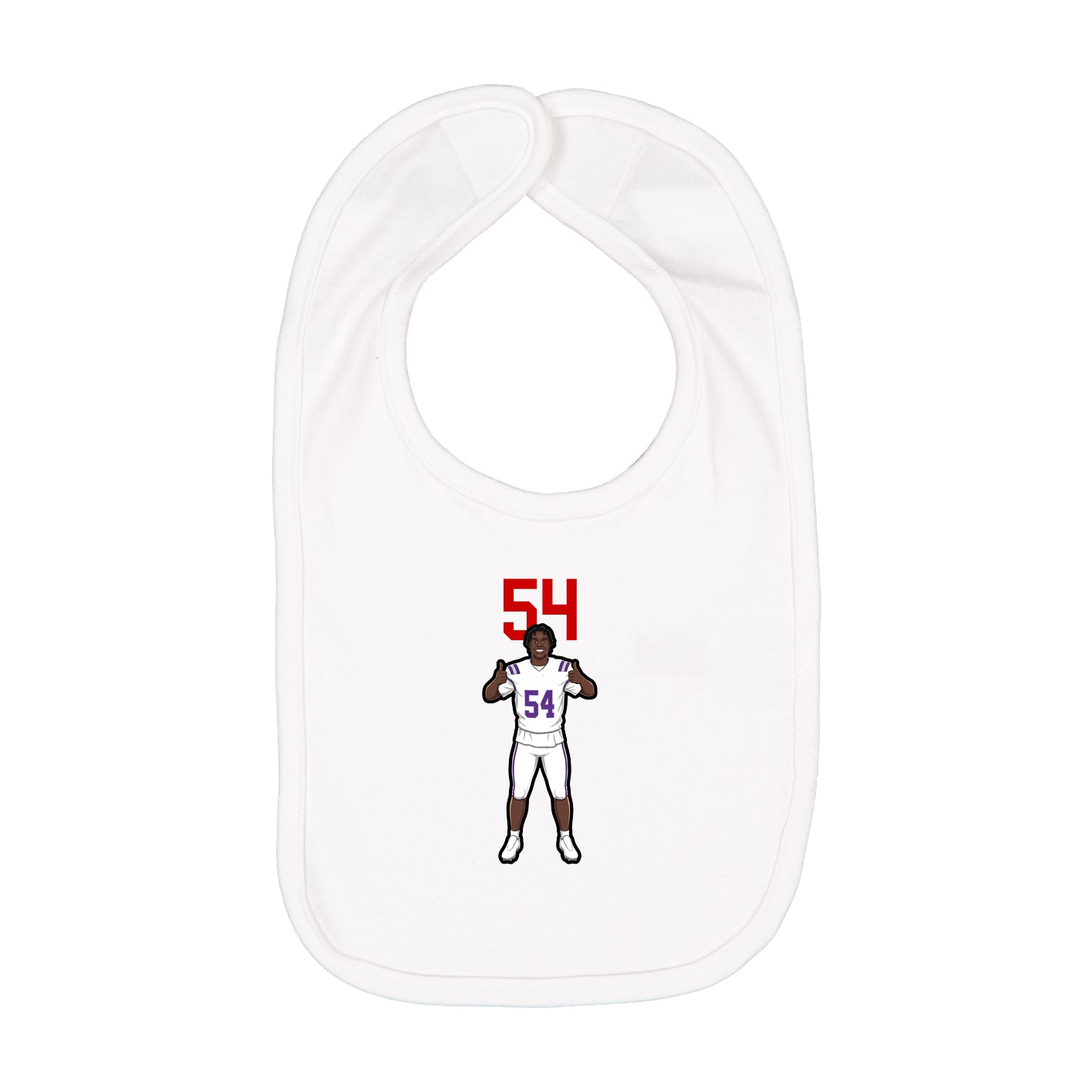 Infant Bib — Number Top in White