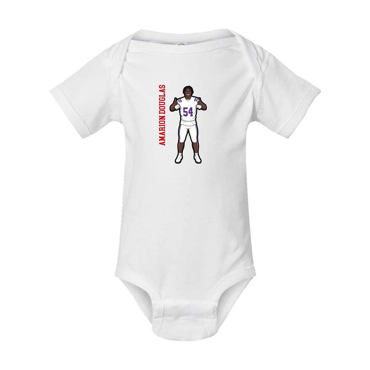 Baby Onesie — Name Vertical in White