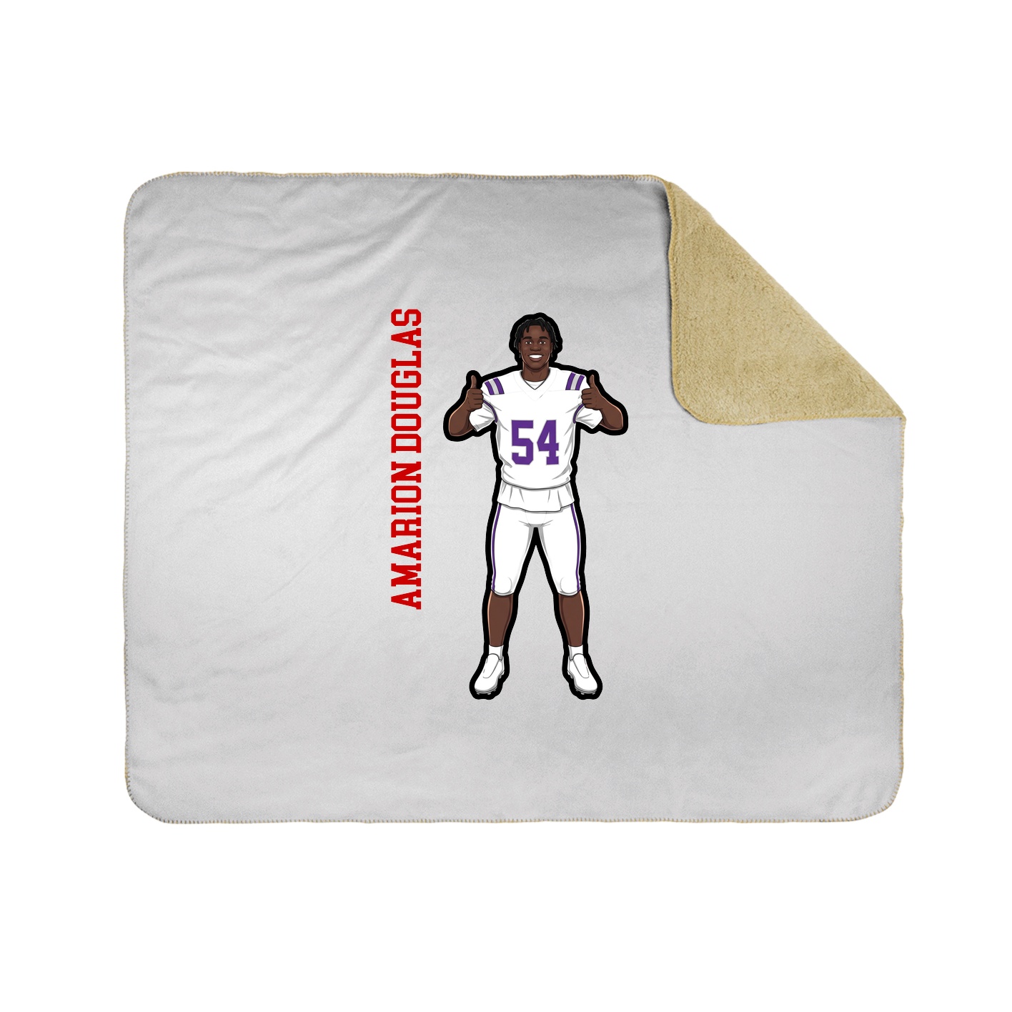 Throw Blanket — Name Vertical in White