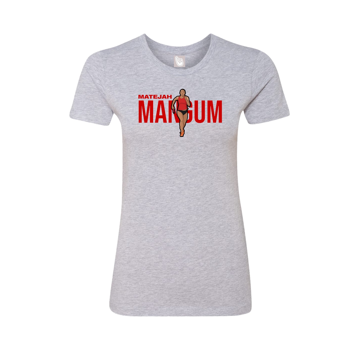 Fitted Women's Tee — Player Name in Grey