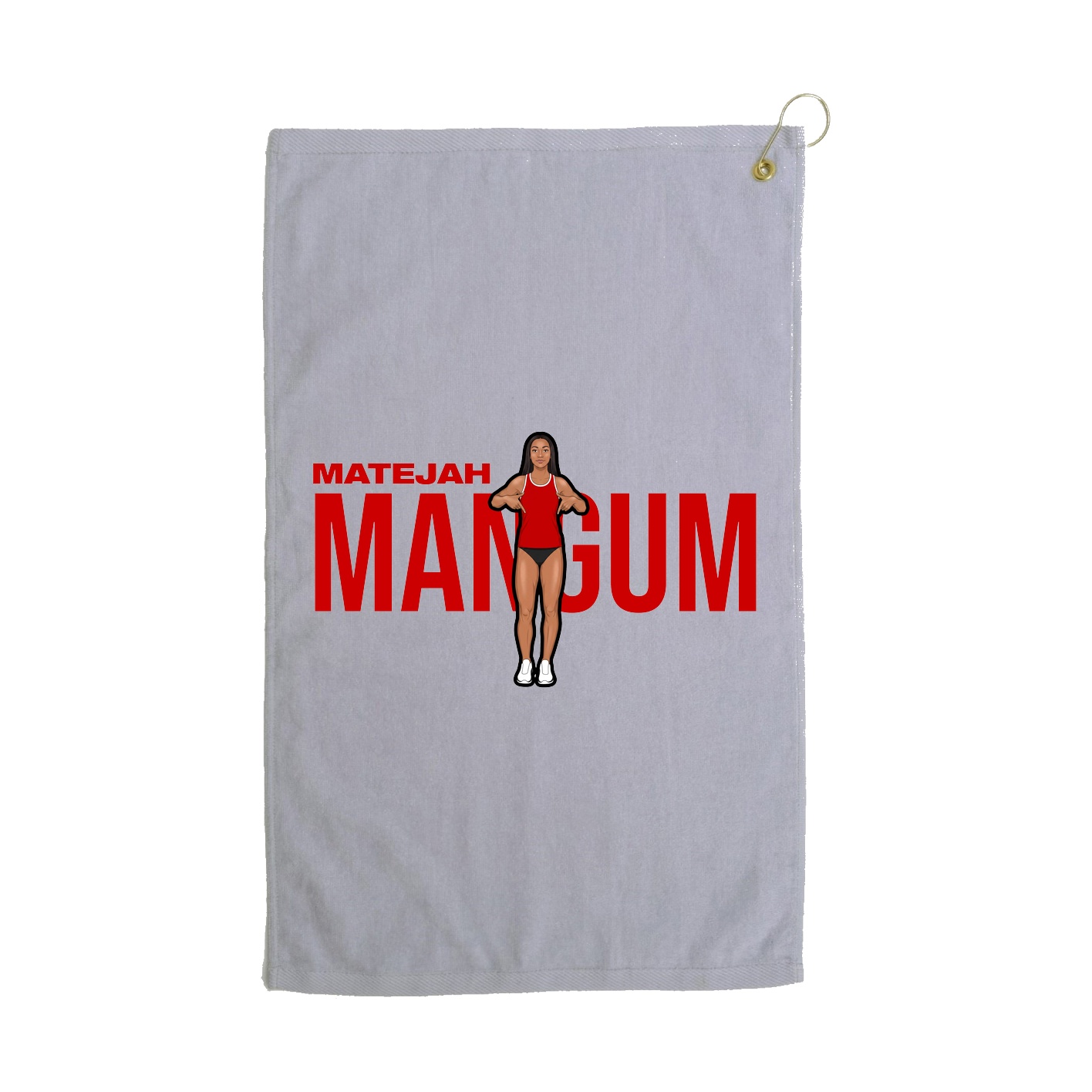 Golf Towel — Player Name in Grey