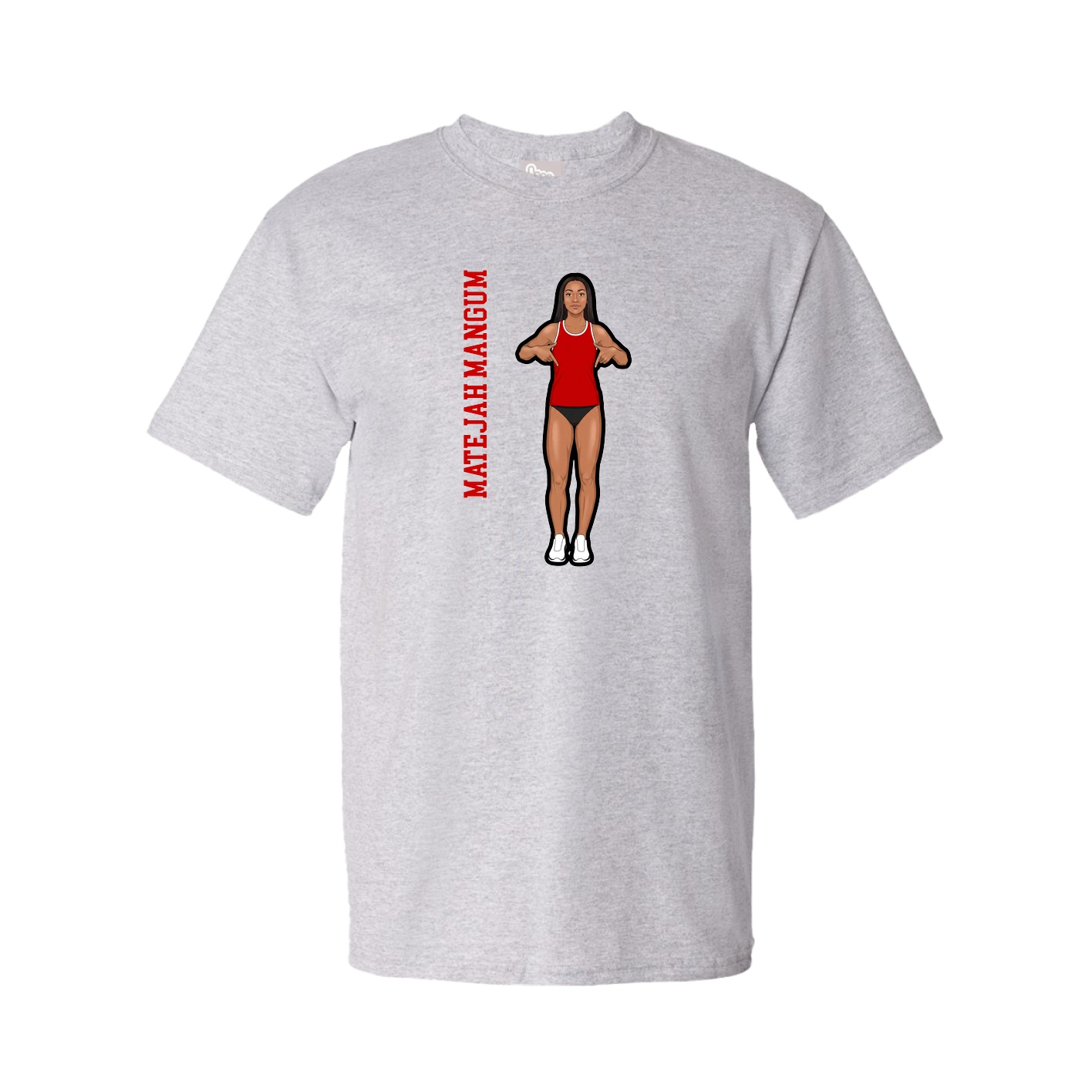Tee — Name Vertical in Grey