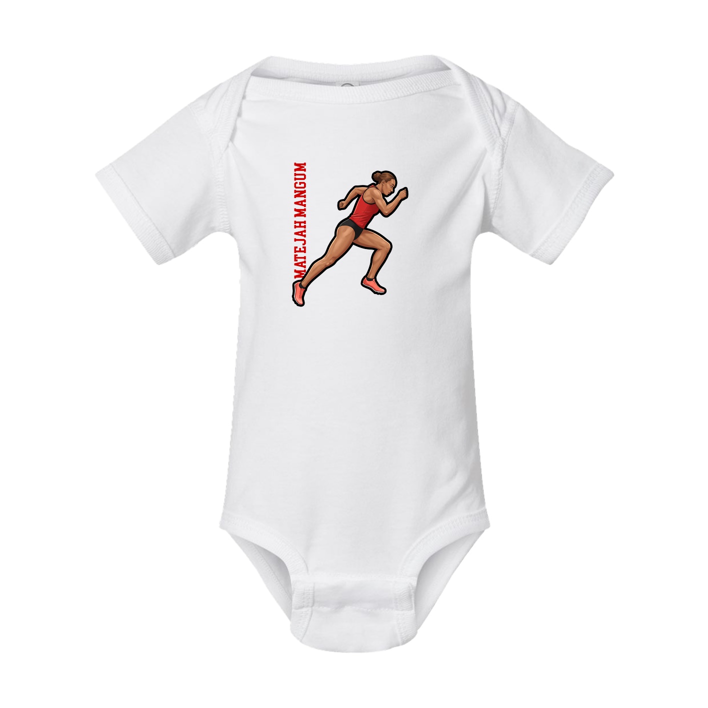 Baby Onesie — Name Vertical in White