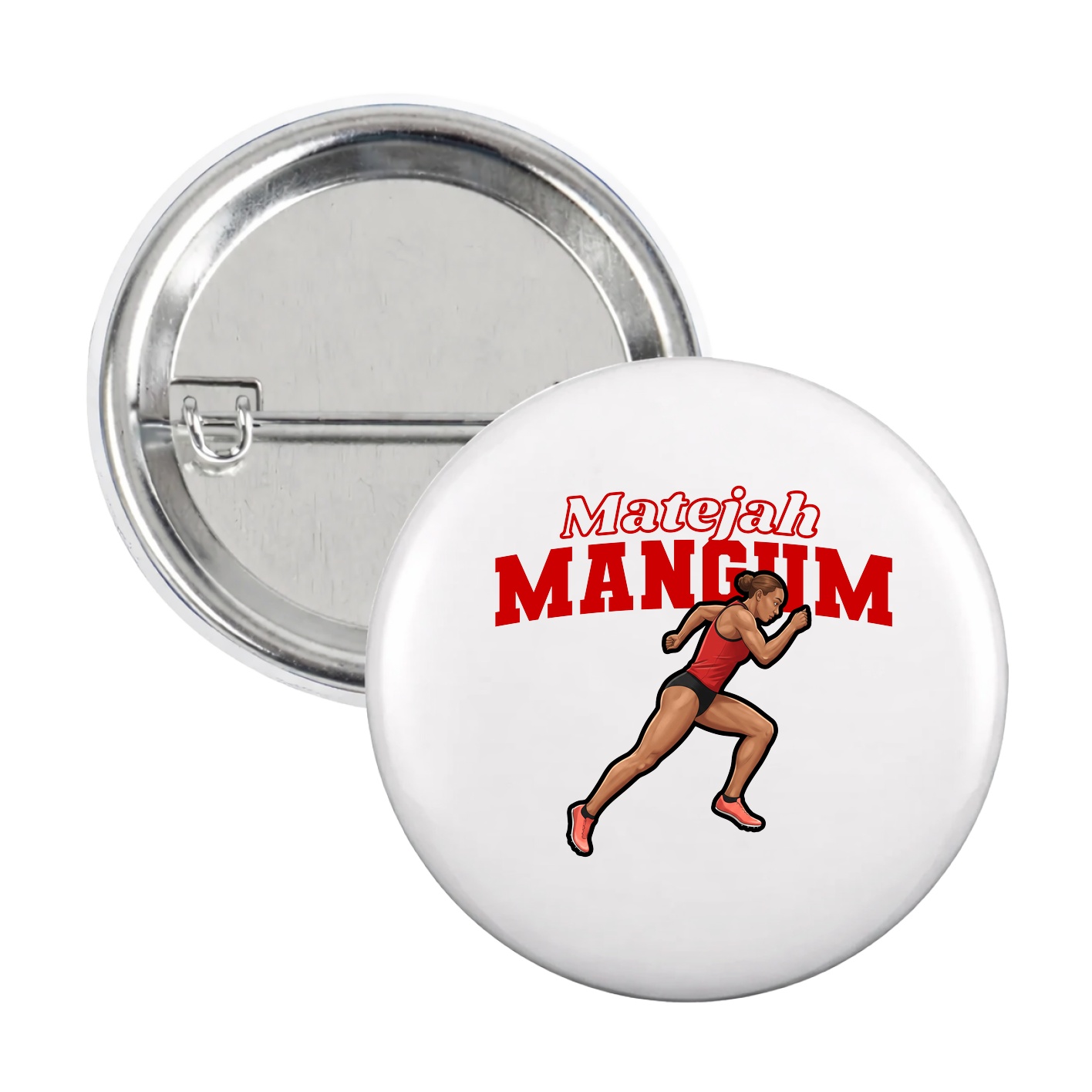 Game Day Button — Name Arch in White