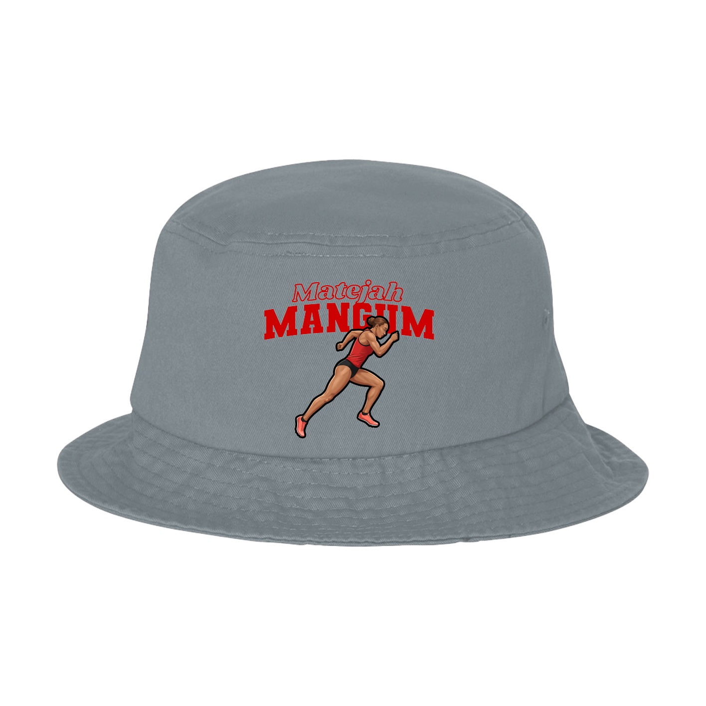 Bucket Cap — Name Arch in Grey