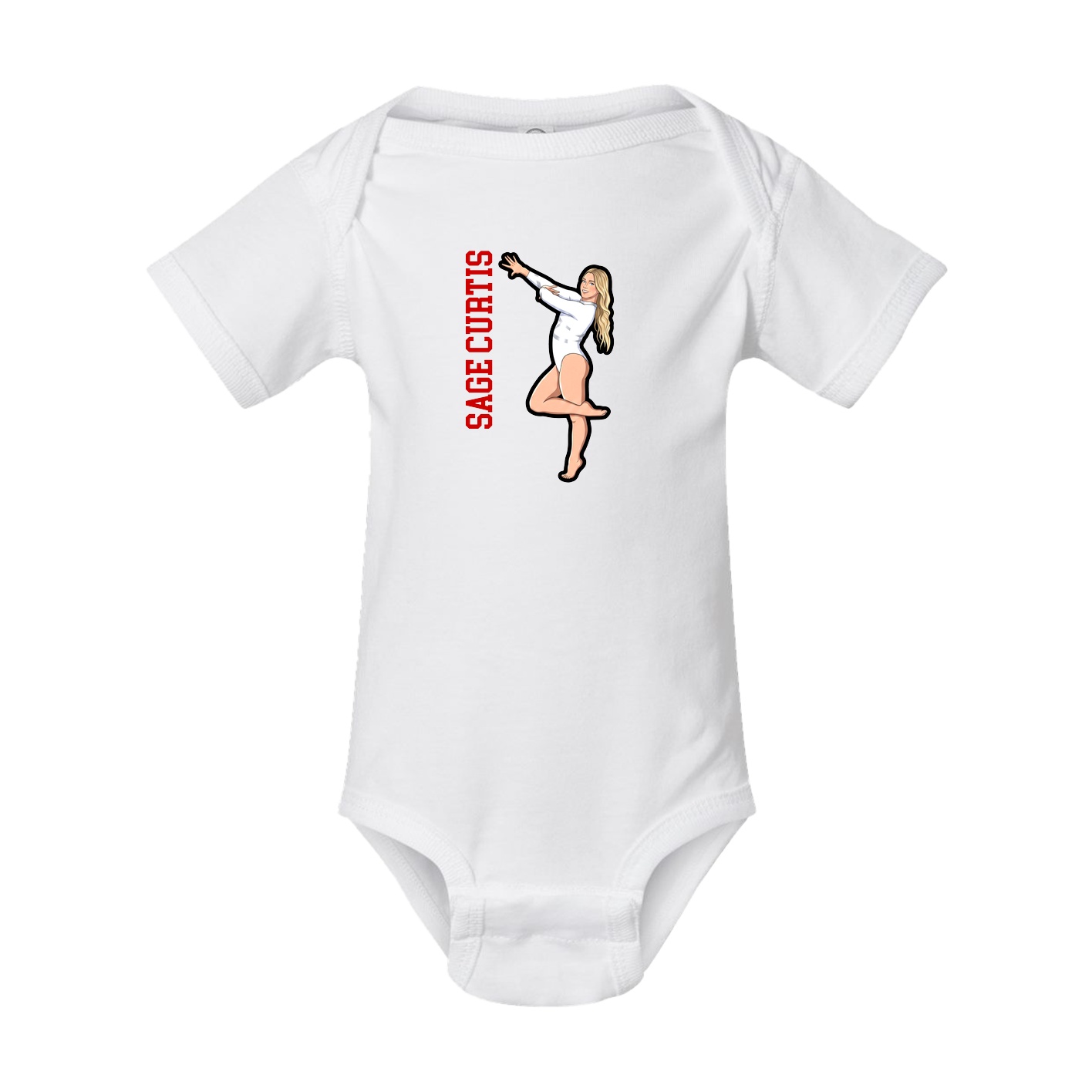Baby Onesie — Name Vertical in White