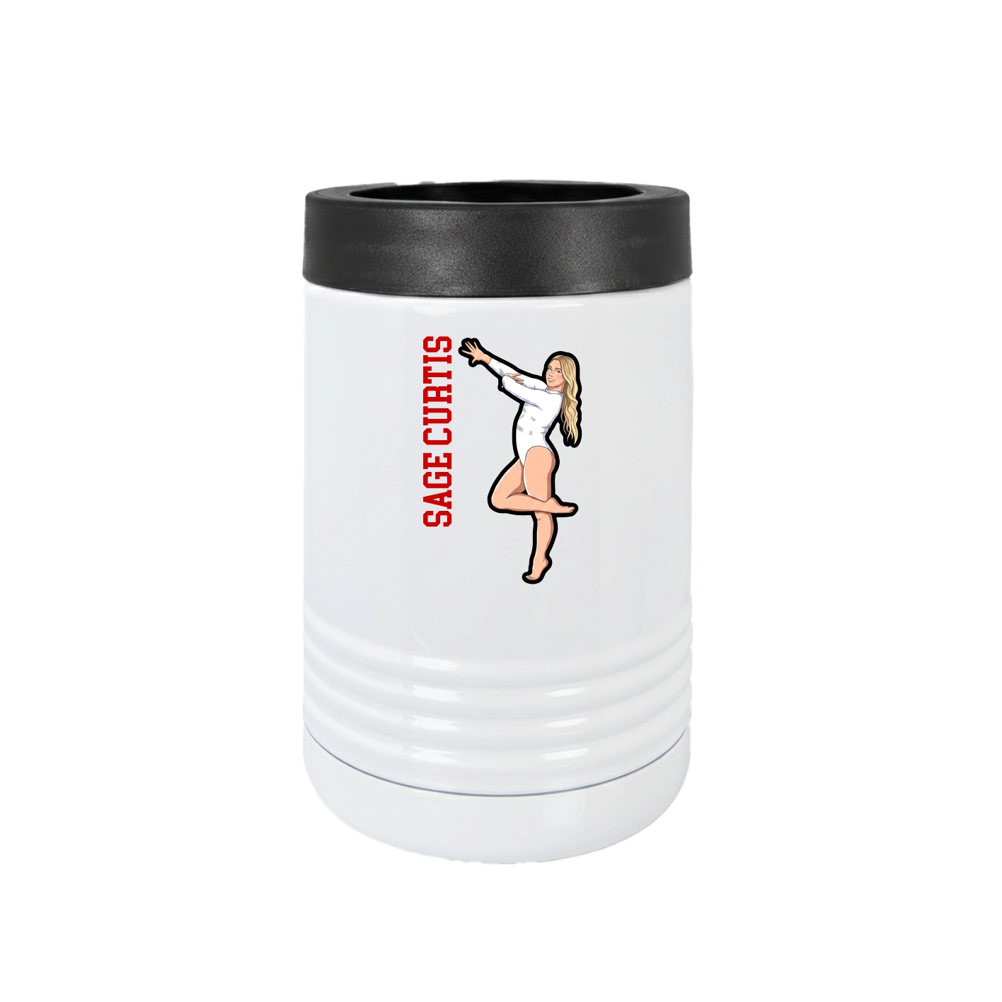 Beverage Holder — Name Vertical in White