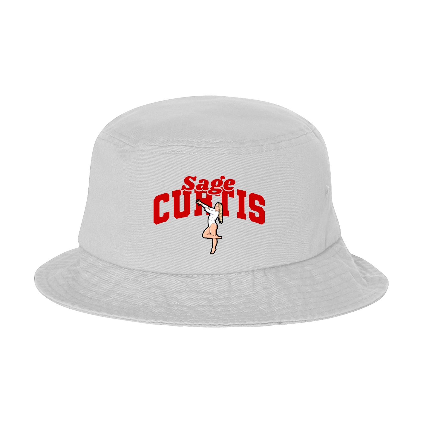 Bucket Cap — Signature Arch in White