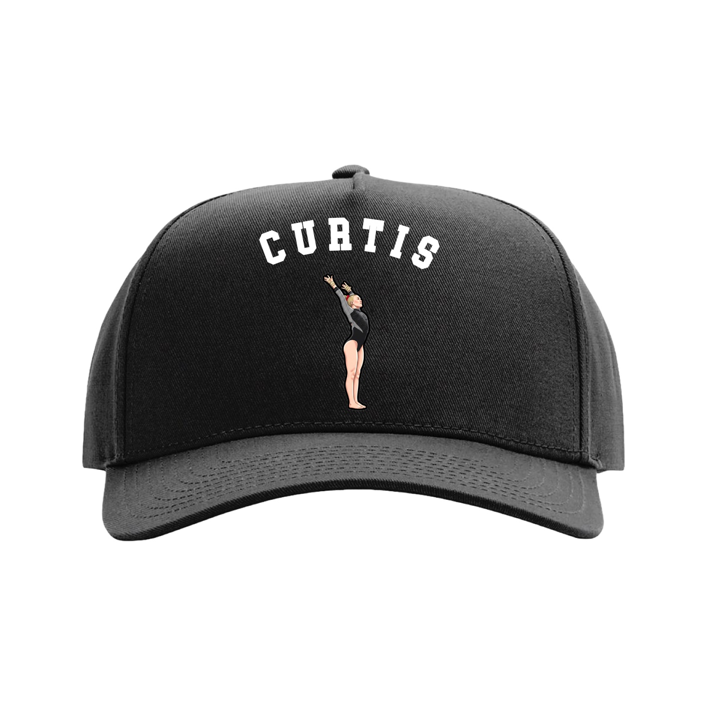 Full Fabric Five-Panel Champ Cap — Shirsey Arch in Black