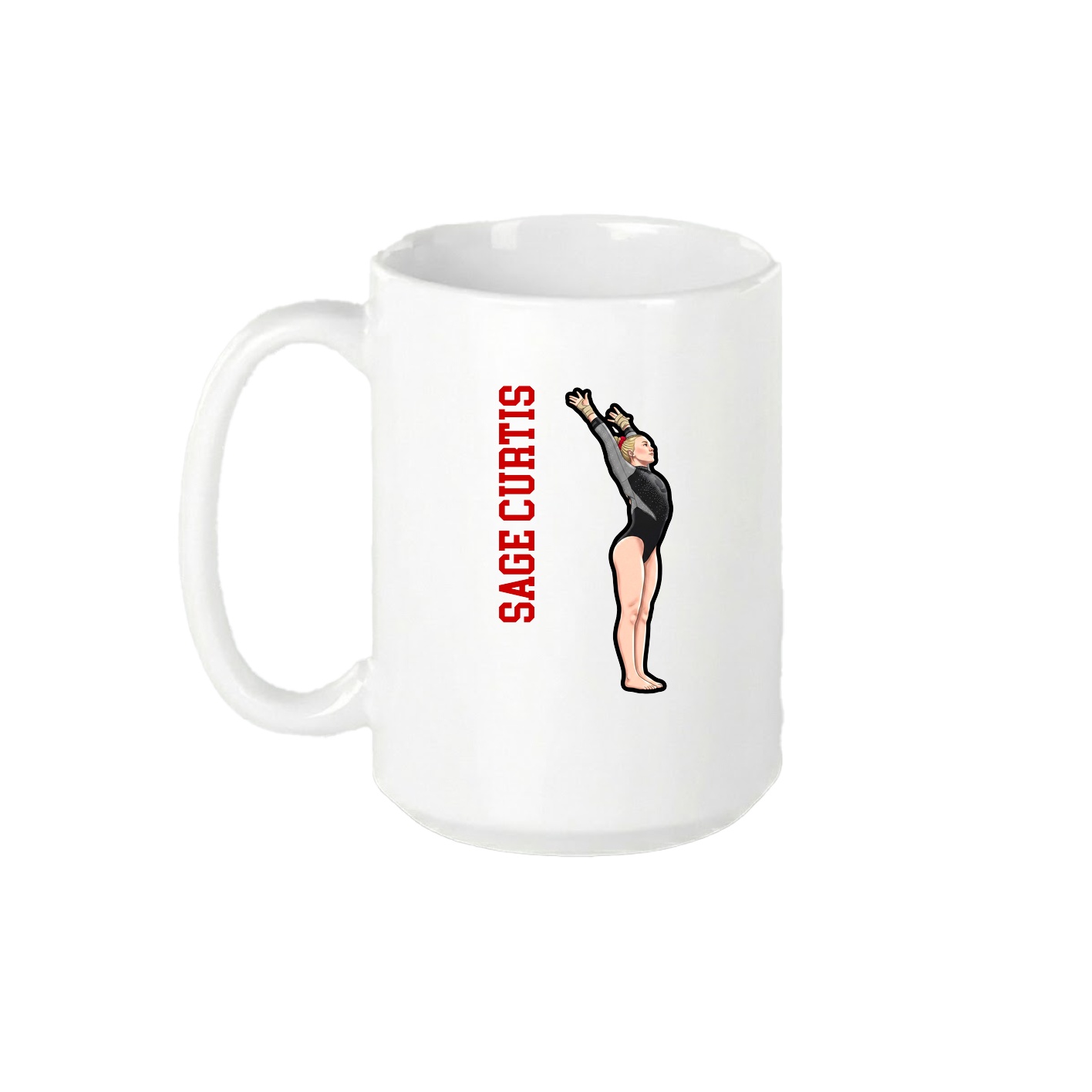 15oz Coffee Mug — Name Vertical in White