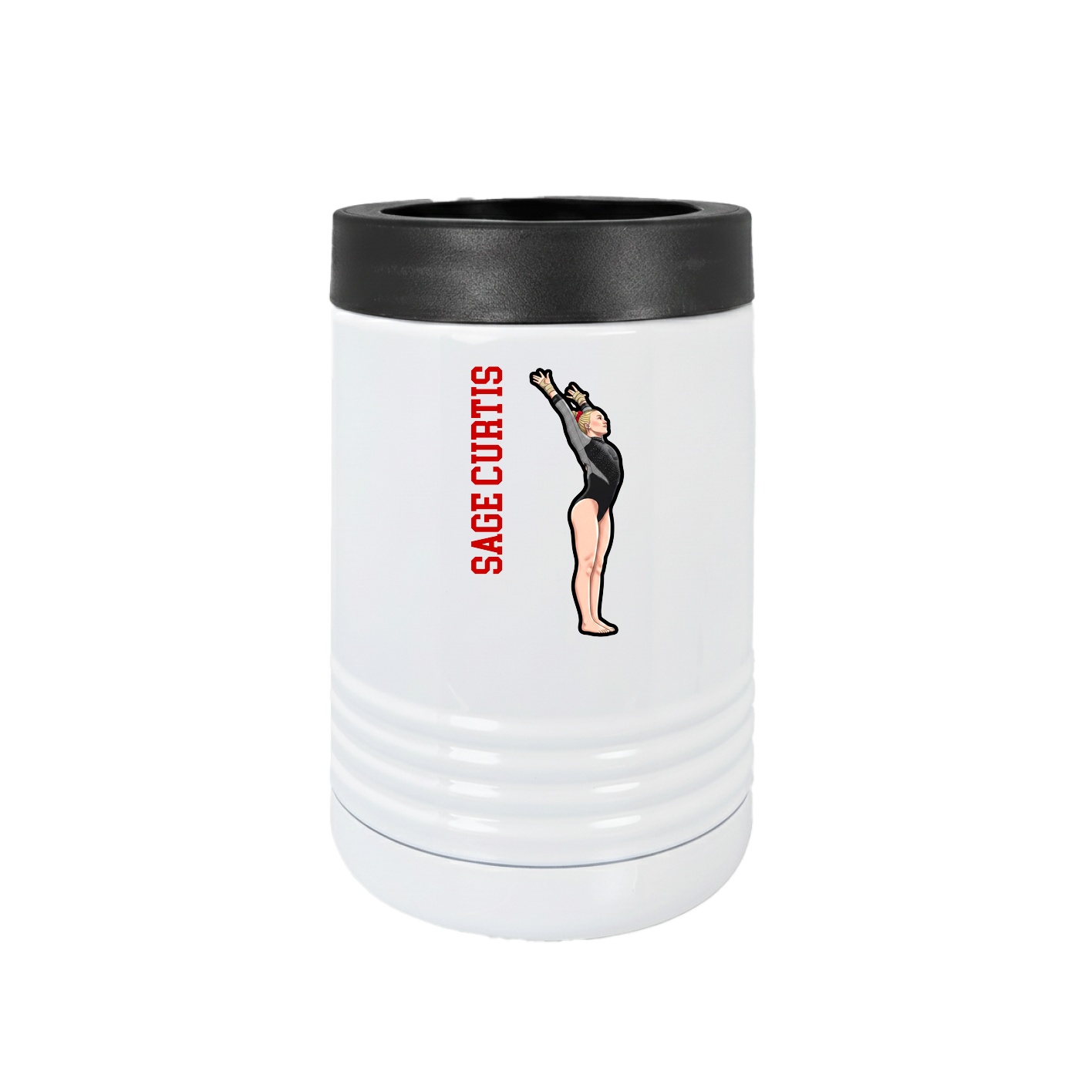 Beverage Holder — Name Vertical in White
