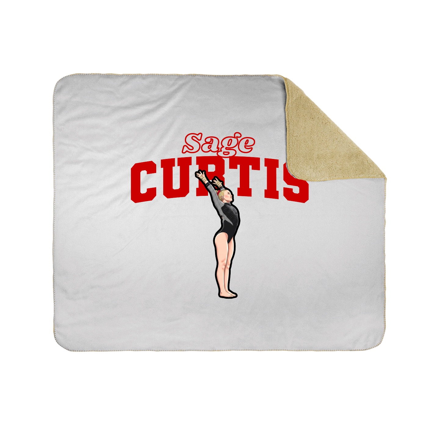 Throw Blanket — Name Arch in White