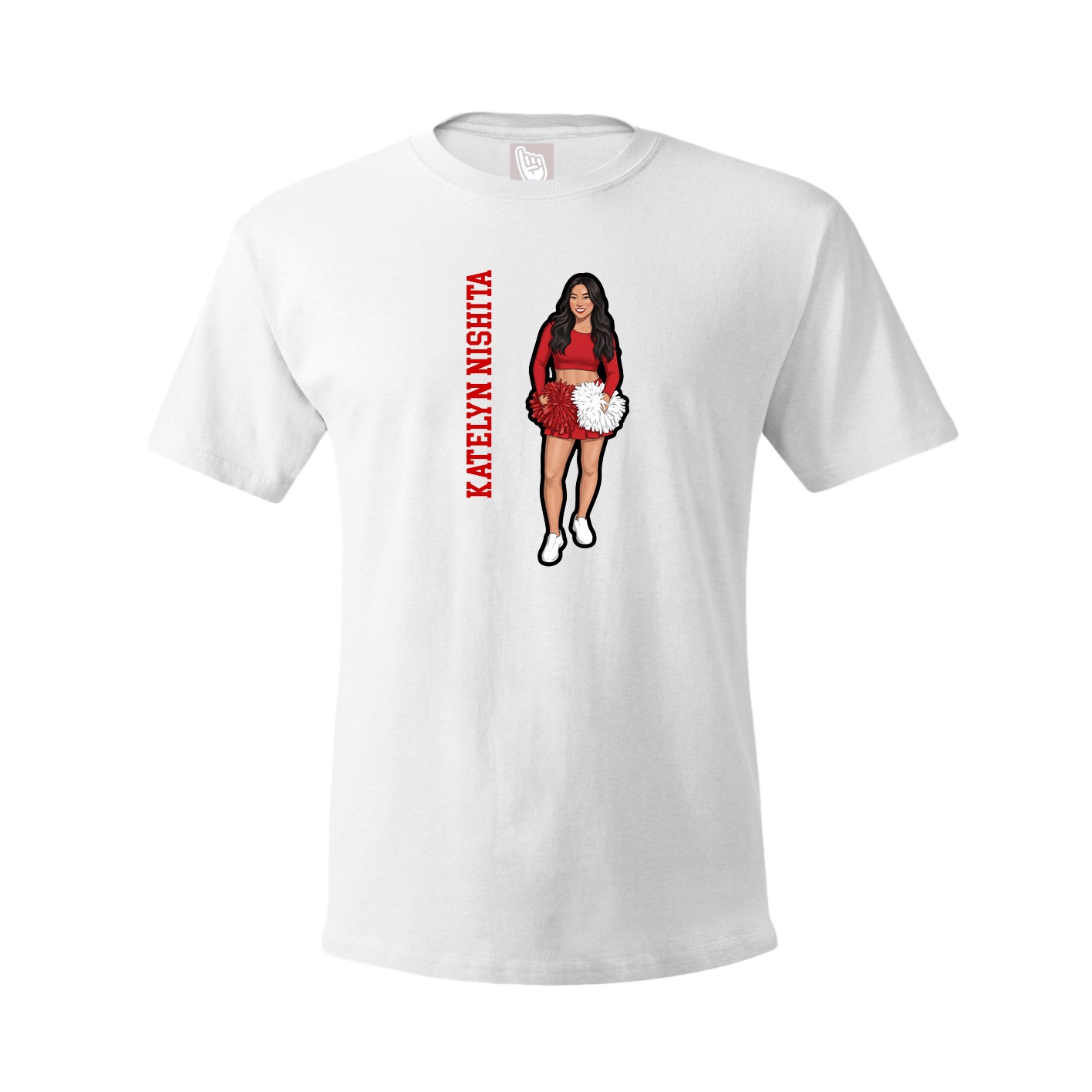 Tee — Name Vertical in White