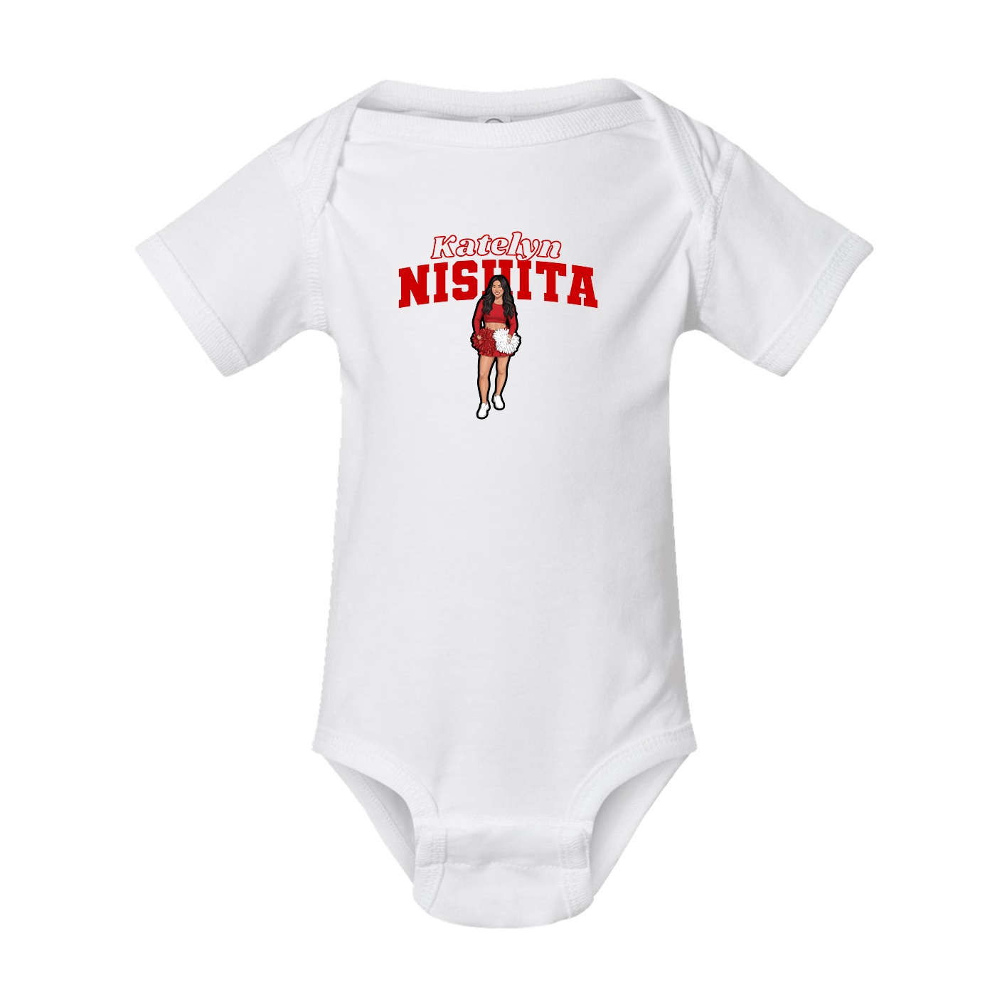 Baby Onesie — Name Arch in White