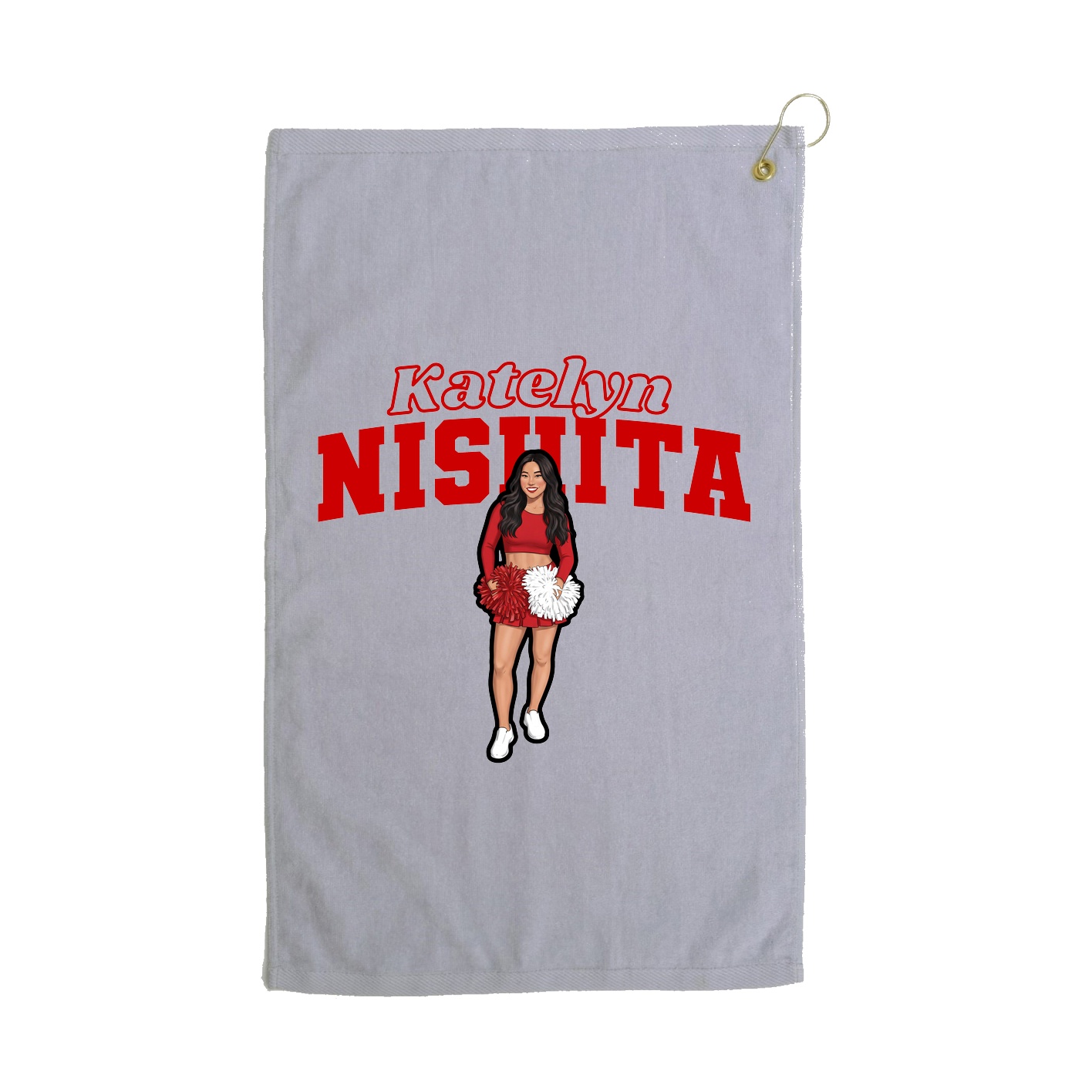 Golf Towel — Name Arch in Grey