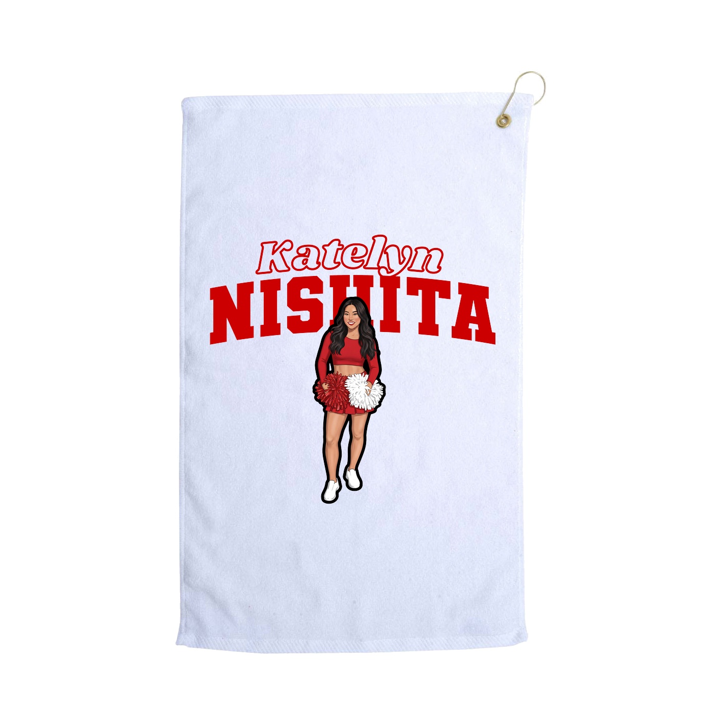Golf Towel — Name Arch in White