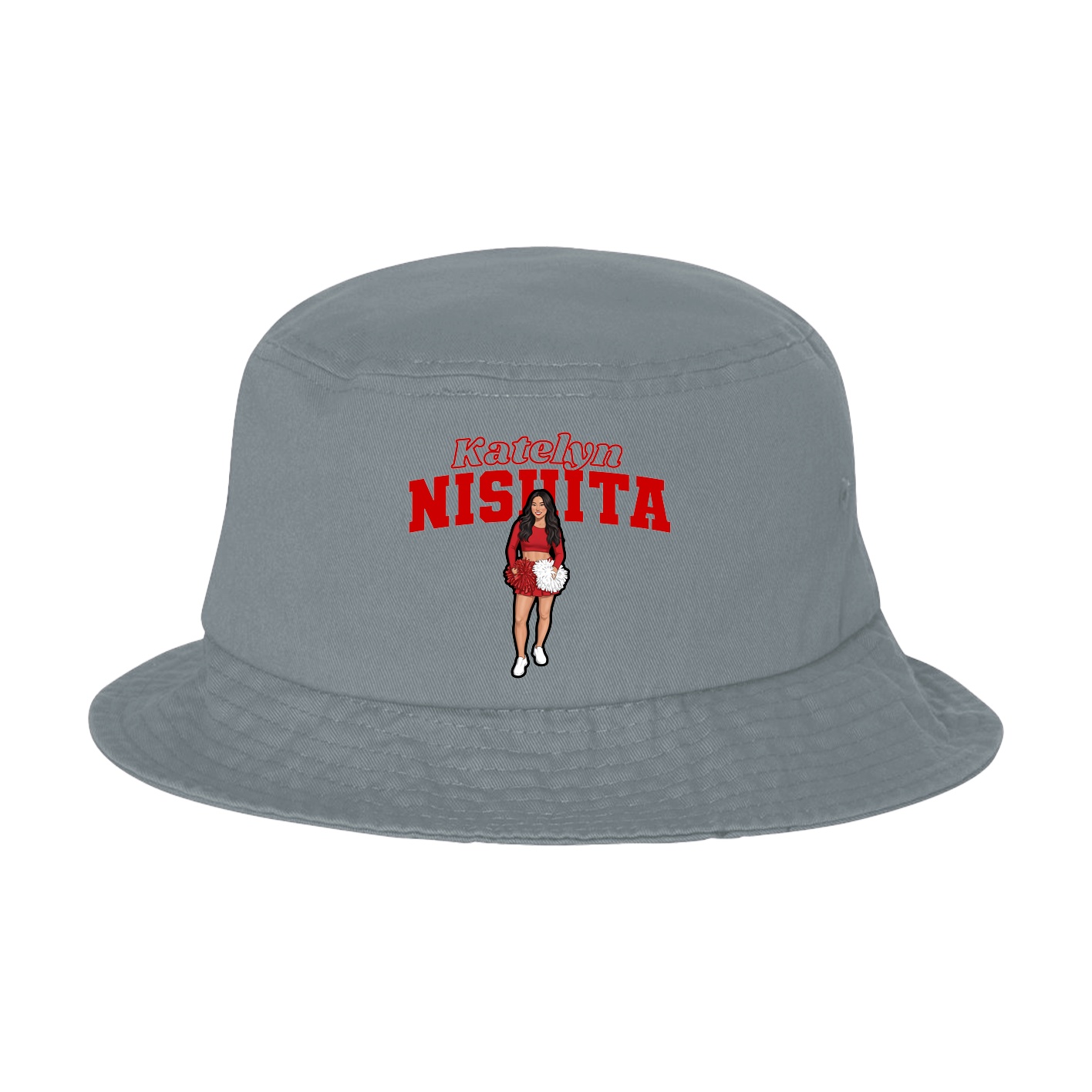Bucket Cap — Name Arch in Grey
