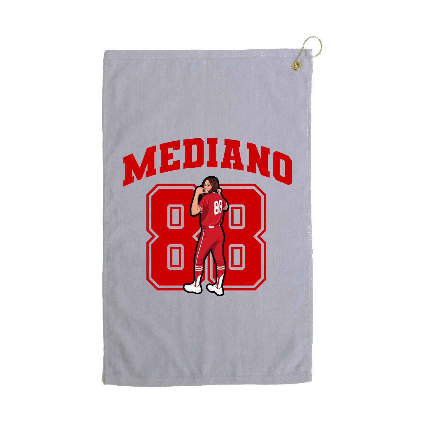 Golf Towel — Number in Grey