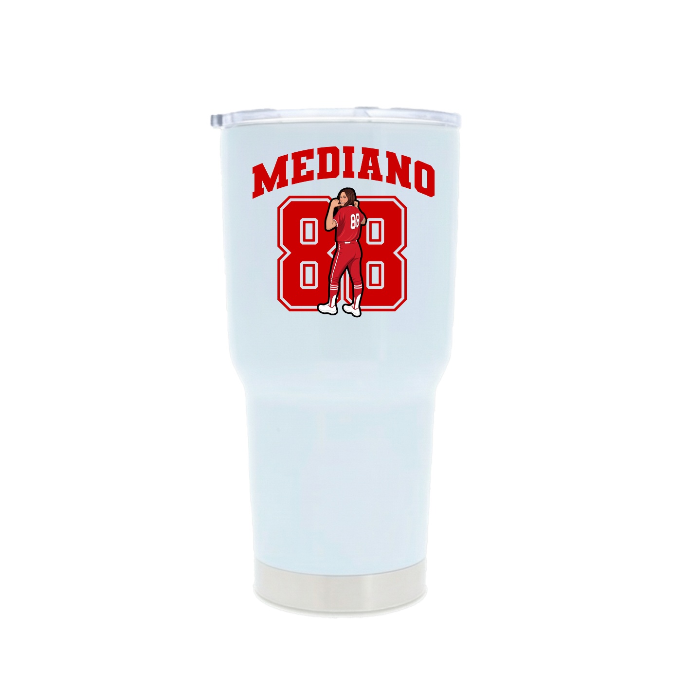 30oz Stainless Steel Tumbler — Number in White