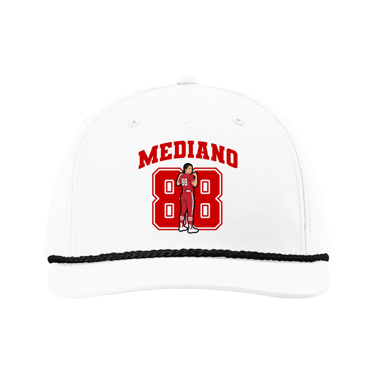Five-Panel Classic Rope Cap — Number in White