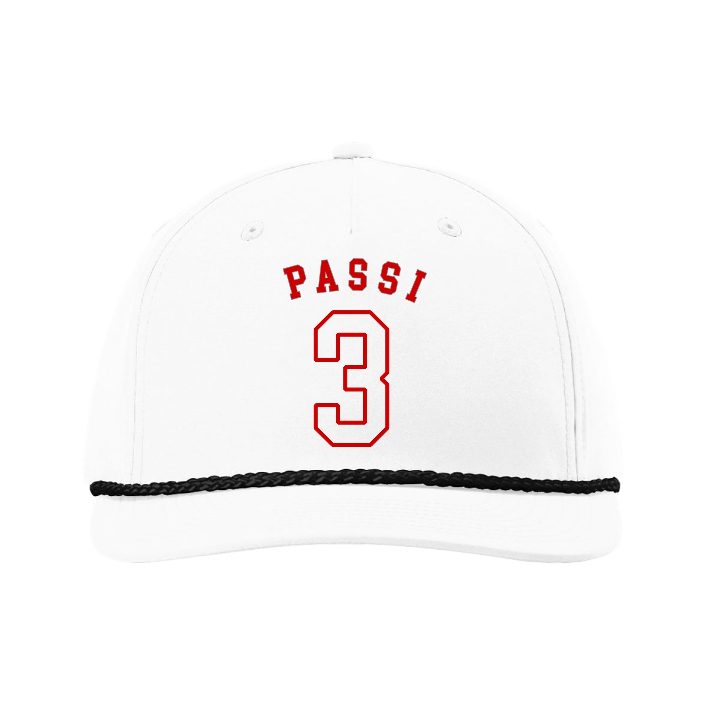 Five-Panel Classic Rope Cap — Shirsey Arch in White